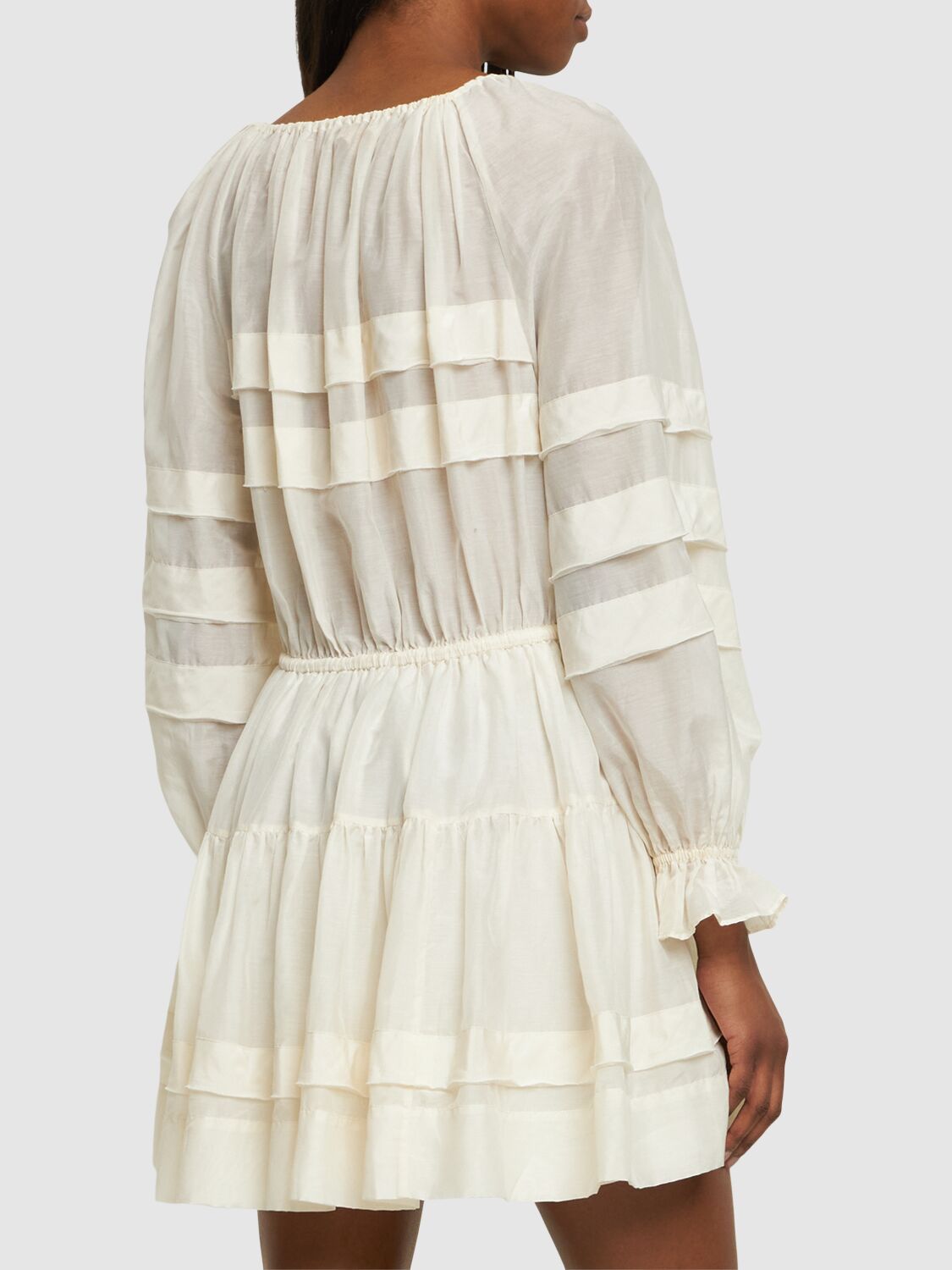 Shop Ulla Johnson Polly Cotton & Silk Mini Dress In White