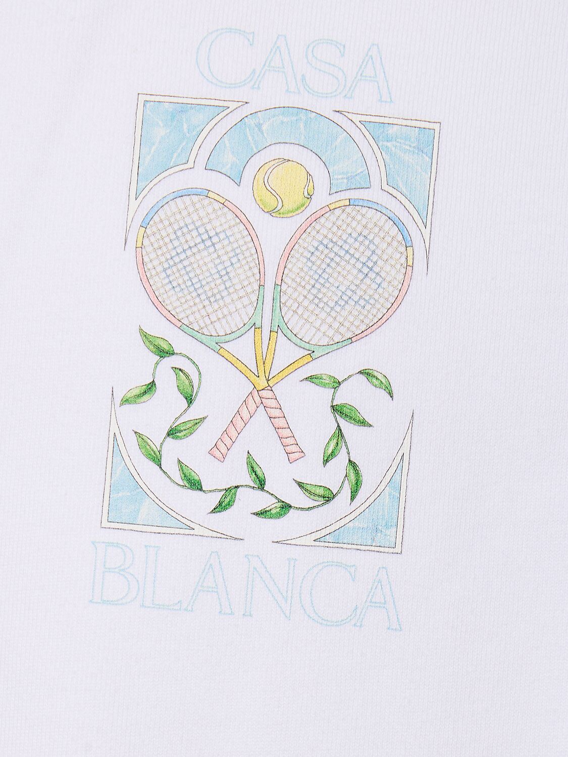 Shop Casablanca Tennis Pastelle Printed T-shirt In White