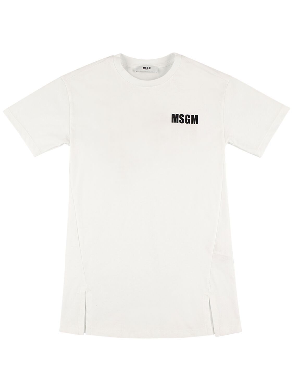 Shop Msgm Cotton Jersey Dress In White