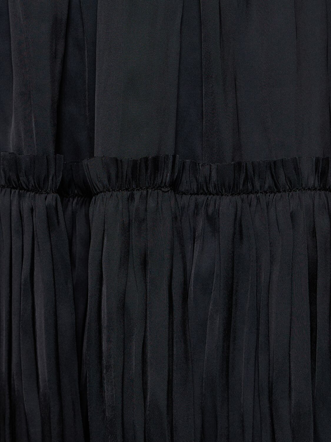 Shop Ulla Johnson Lu Pleated Satin Mini Dress In Black