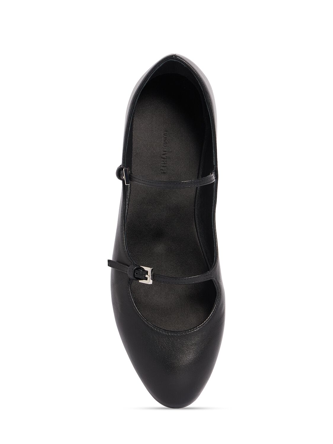 Shop Max Mara 5mm Circus Leather Ballerinas In Black