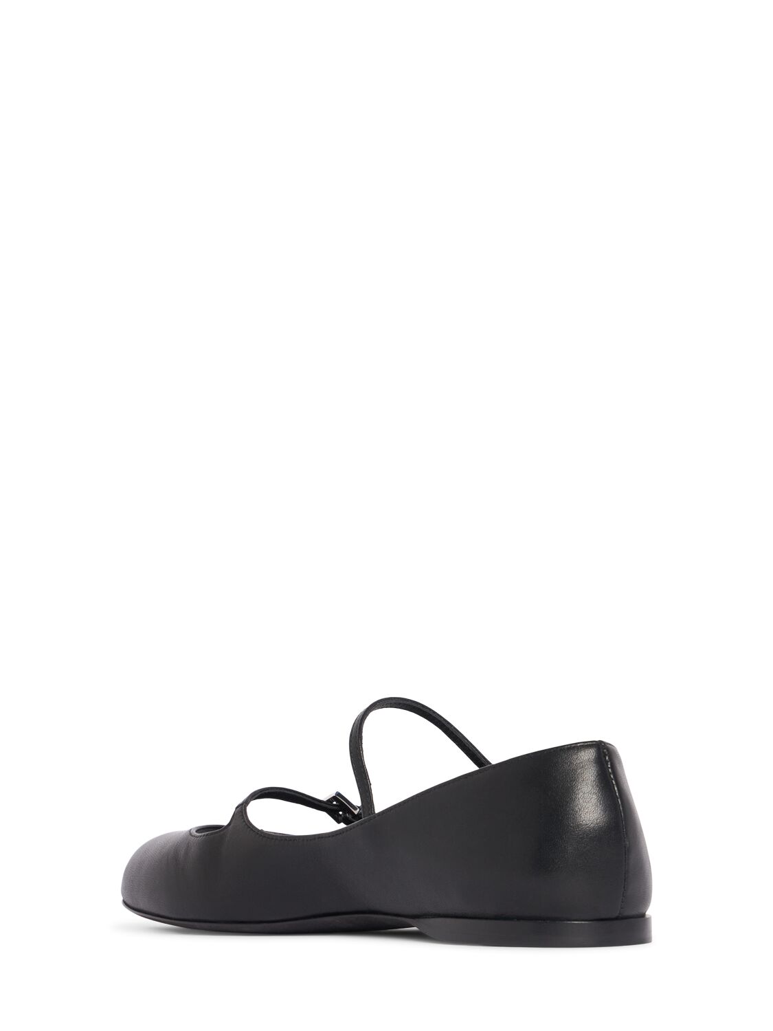 Shop Max Mara 5mm Circus Leather Ballerinas In Black