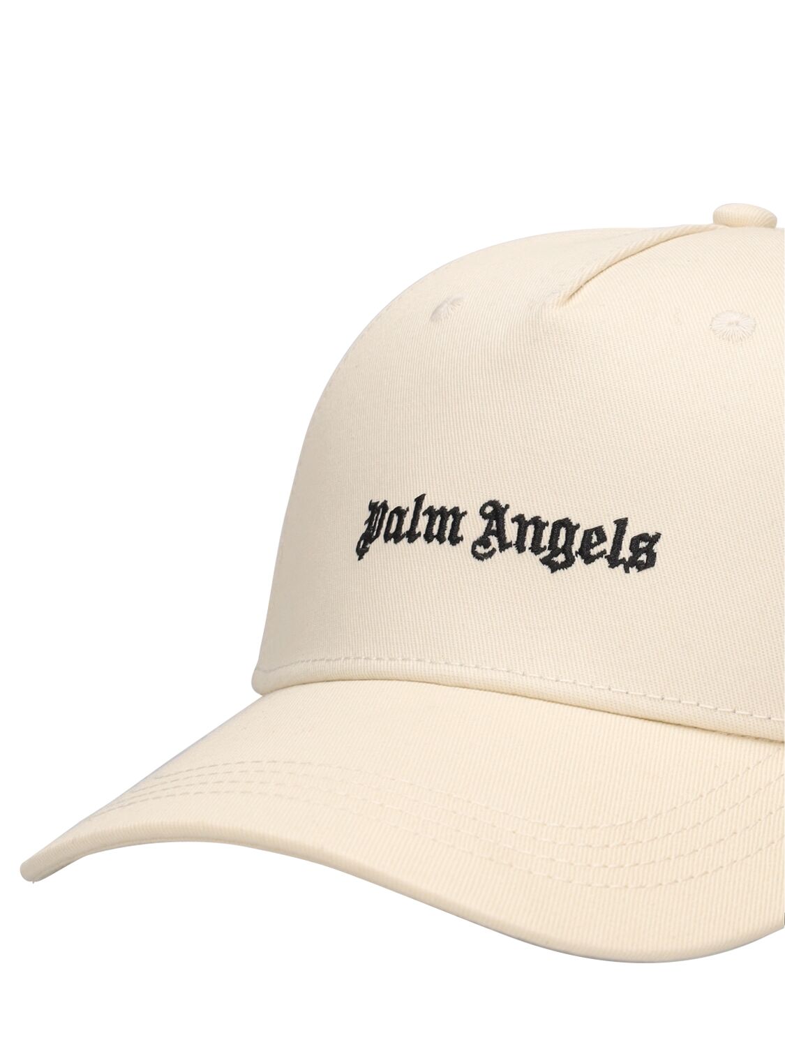 Shop Palm Angels Classic Logo Cotton Baseball Cap In White