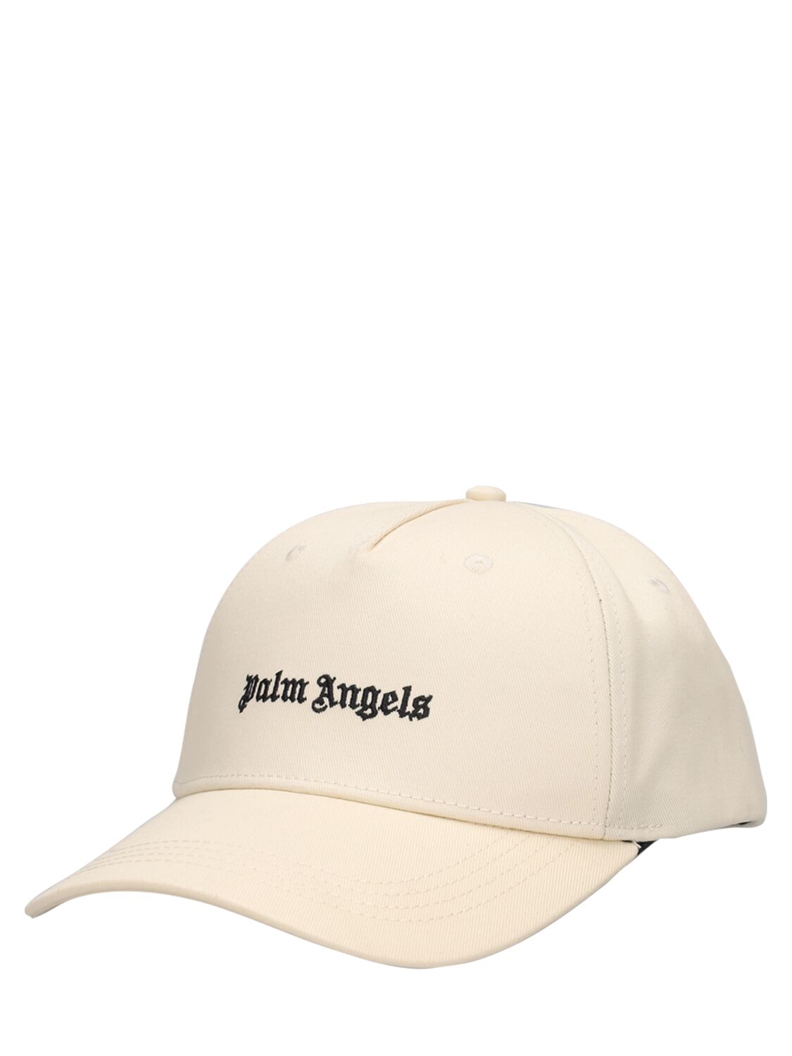 Shop Palm Angels Classic Logo Cotton Baseball Cap In White