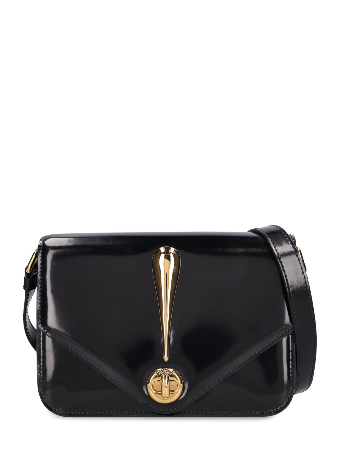 Moschino Gone With The Wind Leather Shoulder Bag In Black
