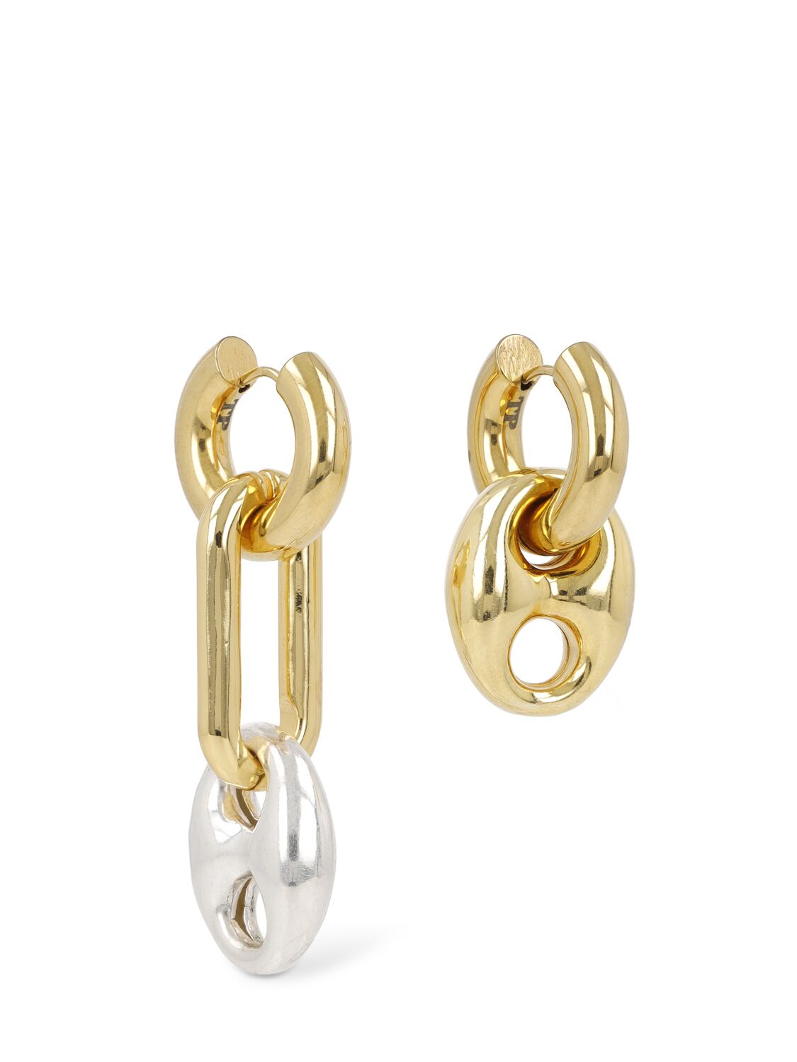 Timeless Pearly Ring Pull Mismatched Earrings In Metallic