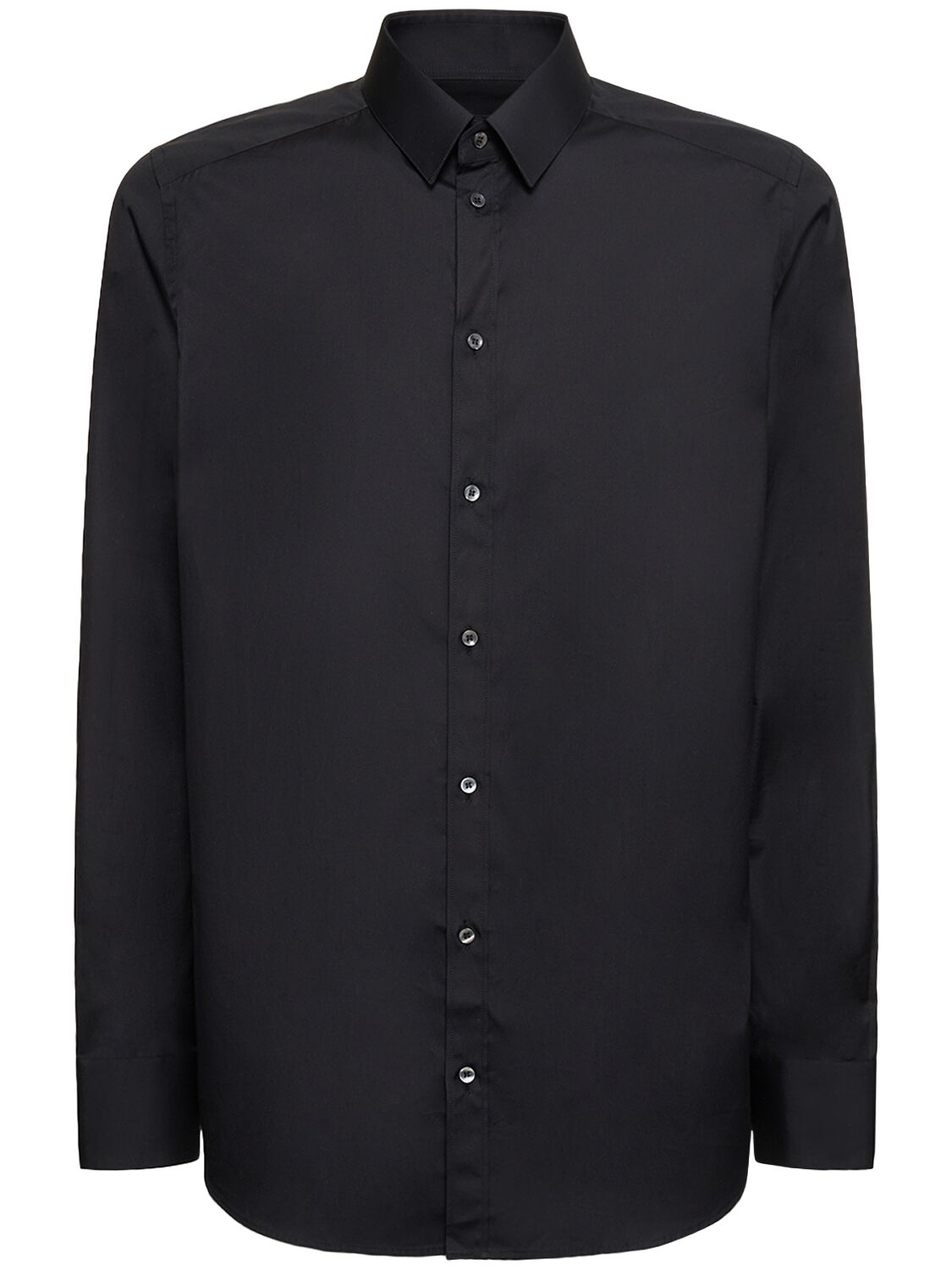 Dolce & Gabbana Cotton Poplin Shirt In Black