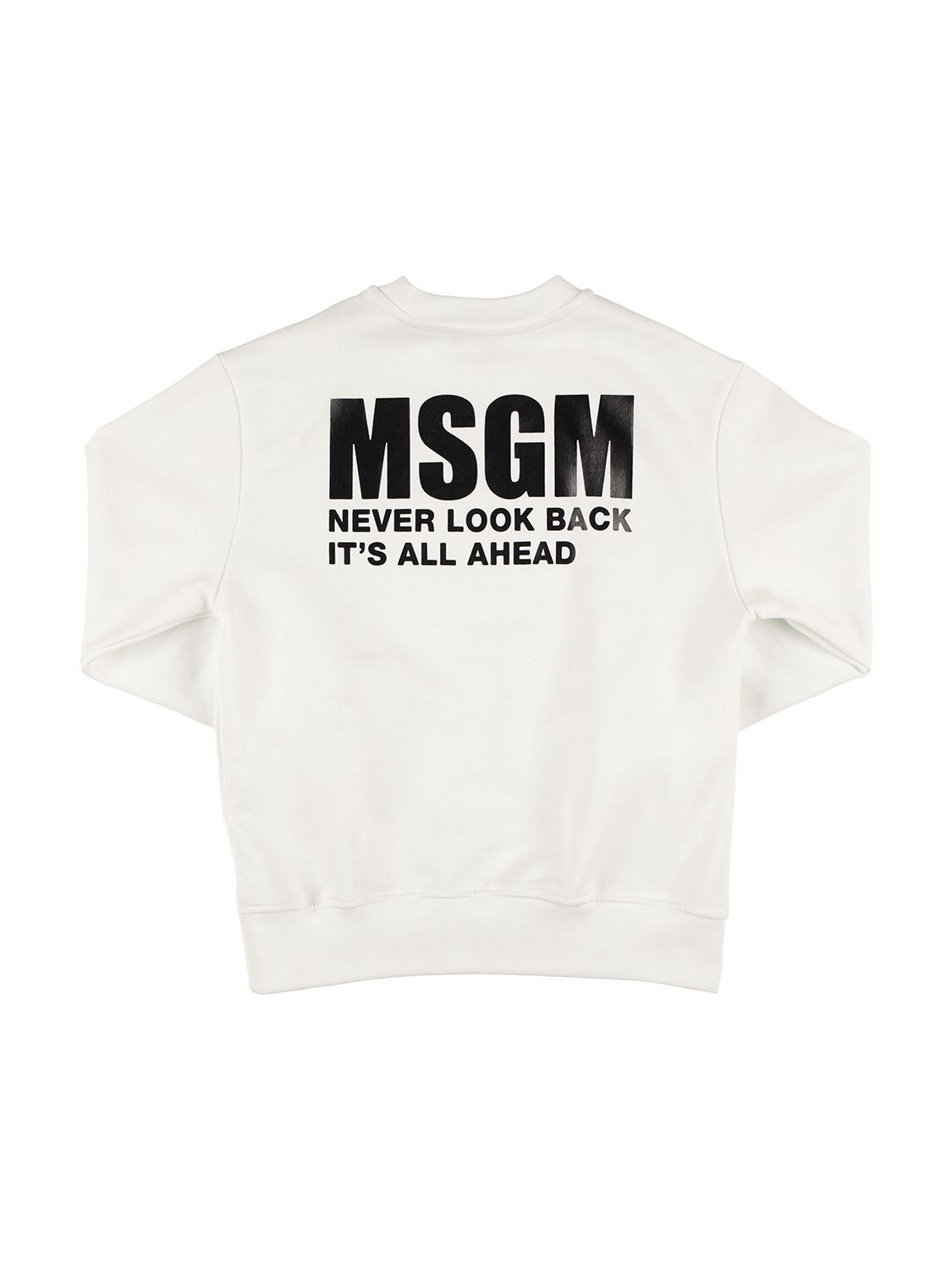 Msgm Kids' Cotton Sweatshirt In White