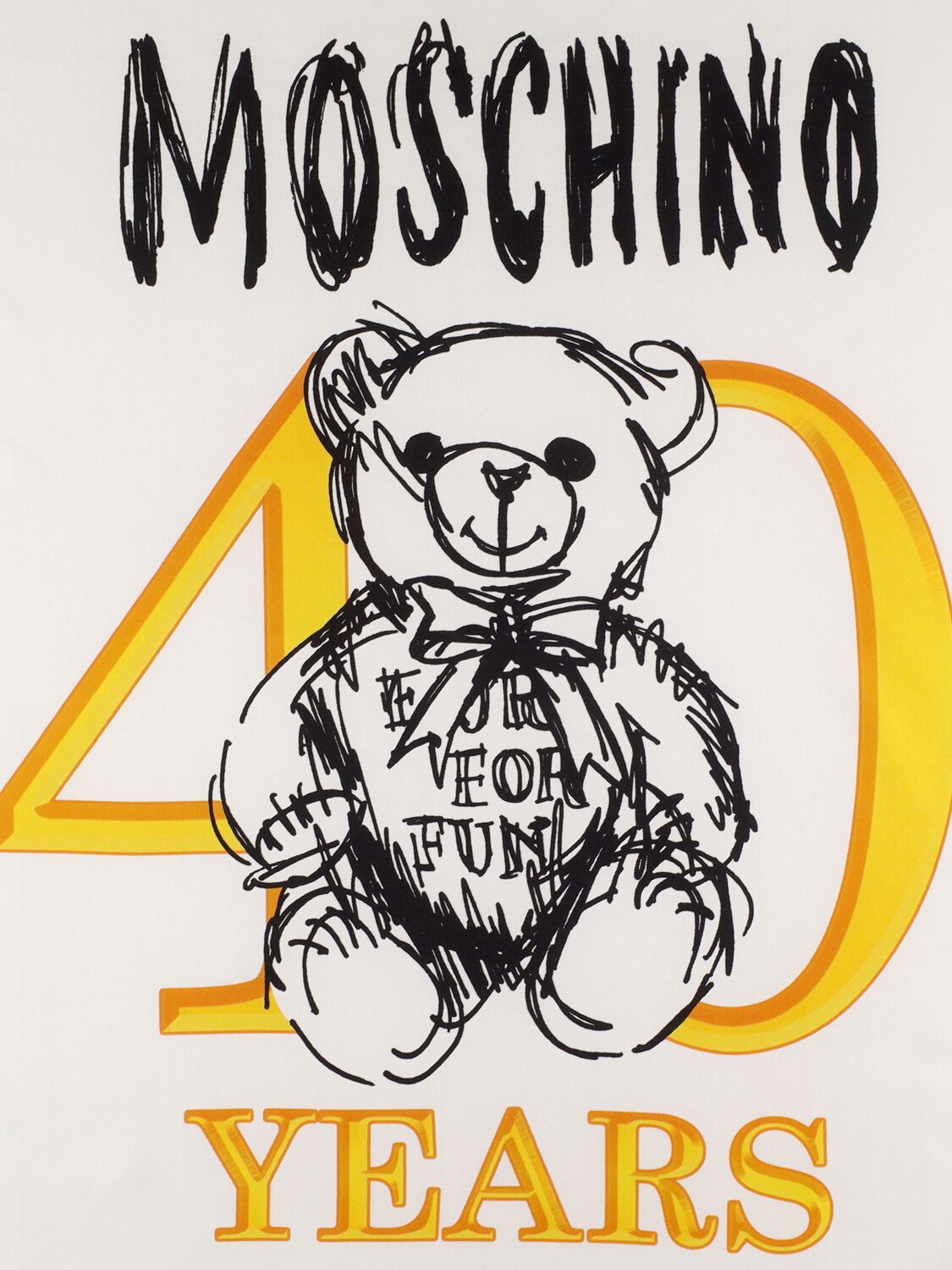 Shop Moschino Logo Printed Silk Scarf In White