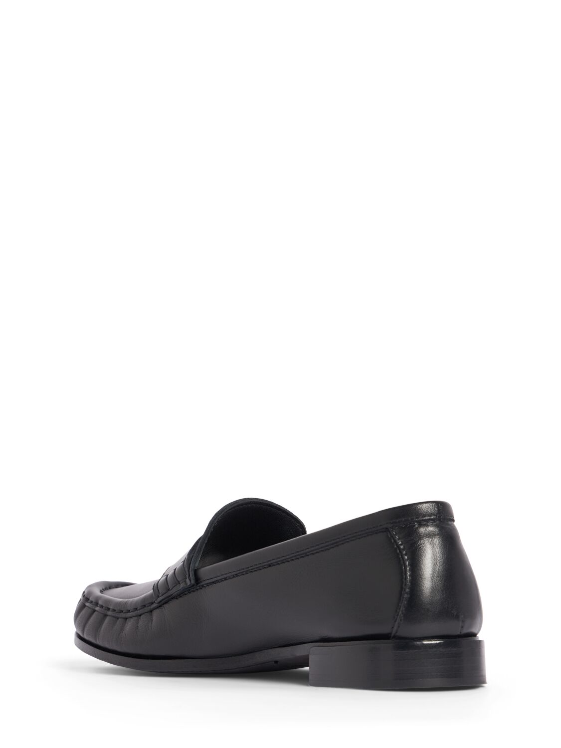 Shop Max Mara 20mm Mm Leather Loafers In Black