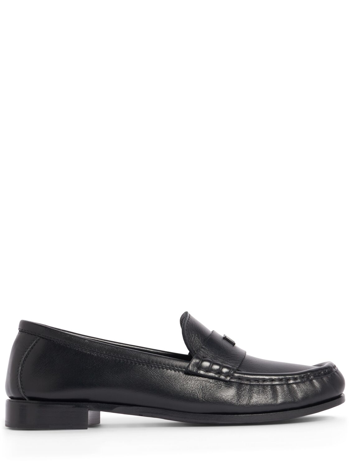 Max Mara 20mm Mm Leather Loafers In Black