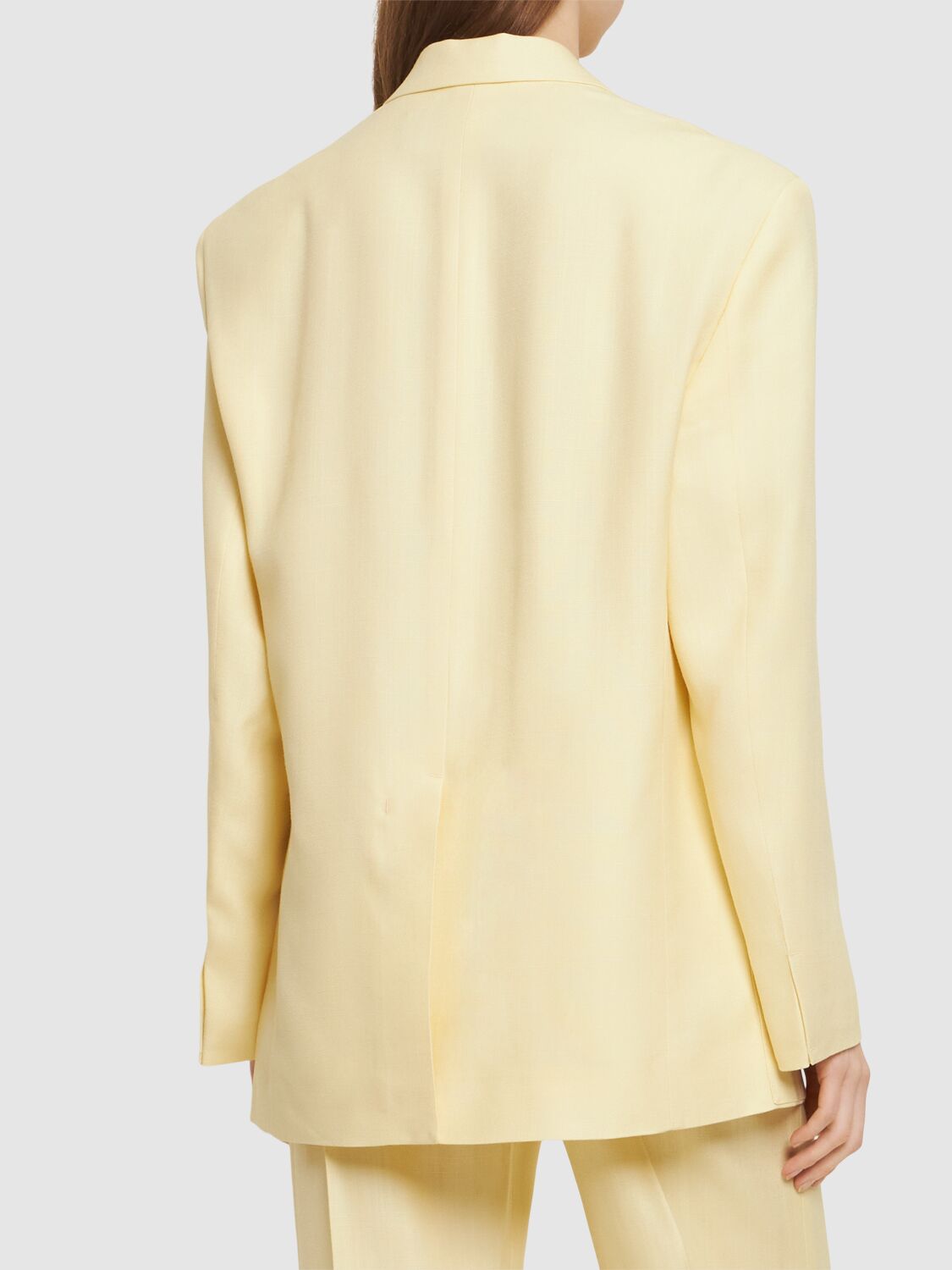 Shop Jacquemus La Veste D'homme Satin Jacket In Light Yellow