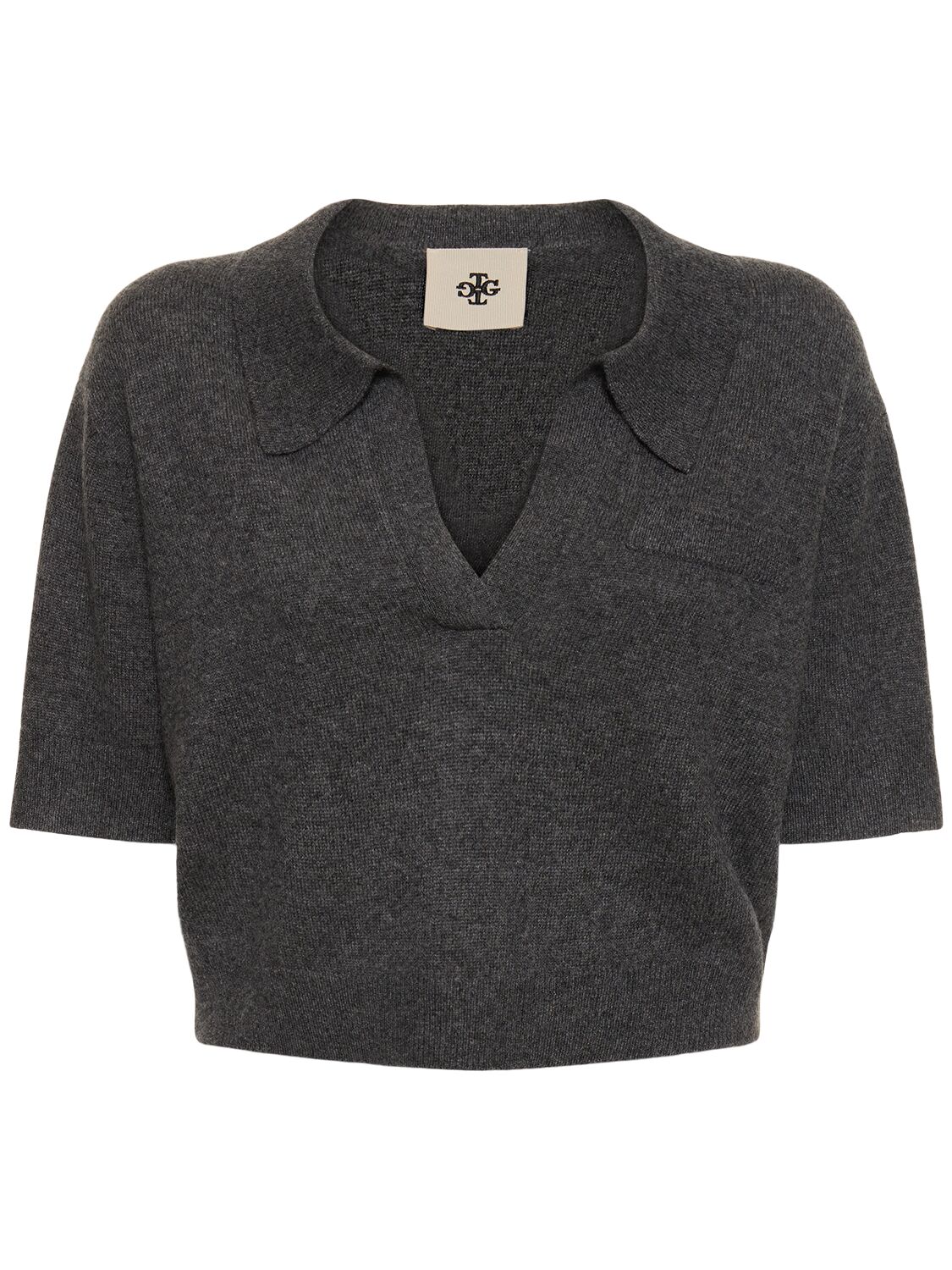 The Garment Piemonte Cropped Cashmere Top In Heather Grey