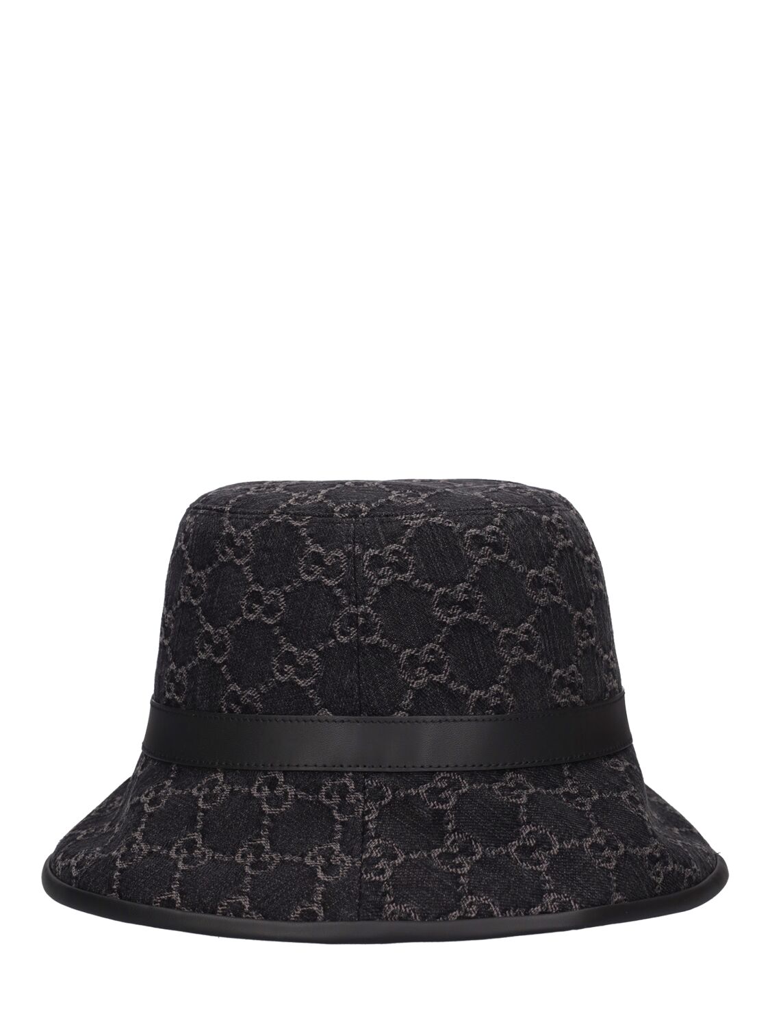 Shop Gucci Gg Denim Bucket Hat In Black,grey