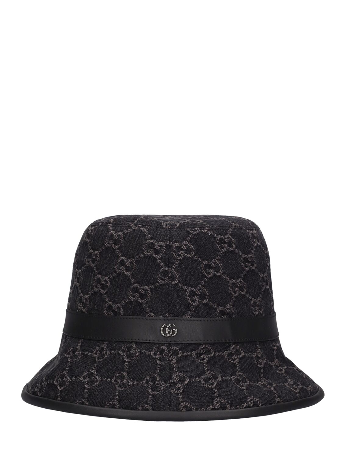 Gucci Gg Denim Bucket Hat In Black,grey