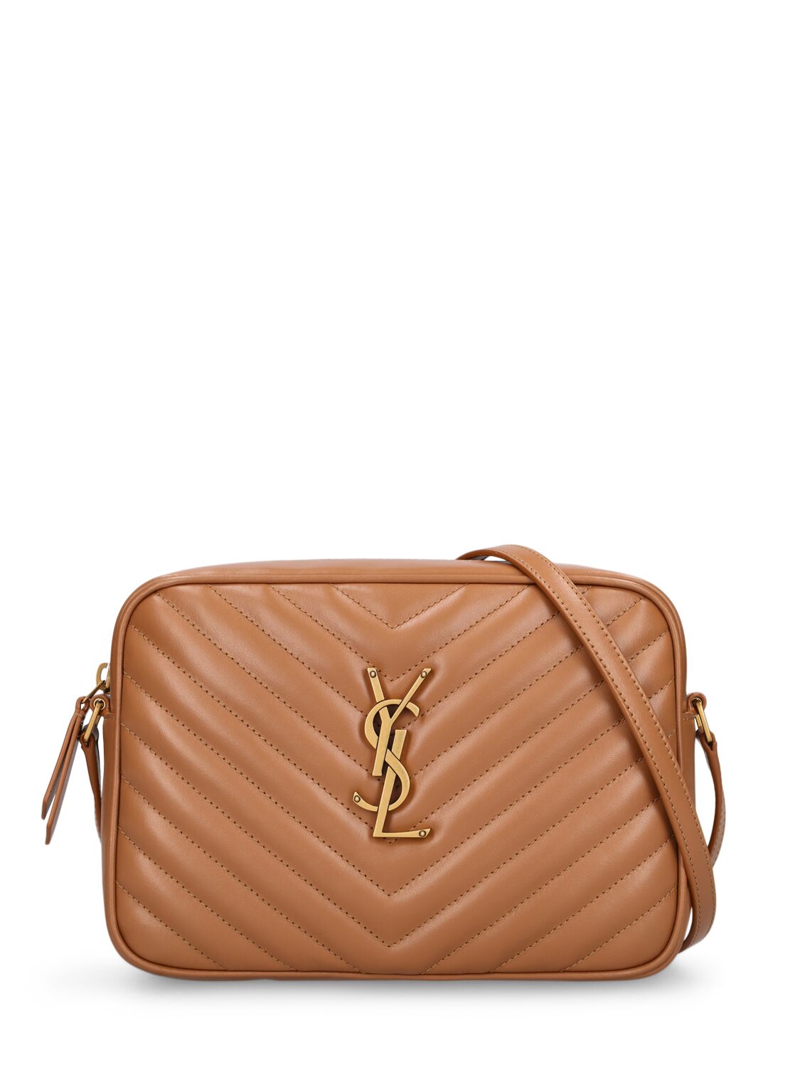 Shop Saint Laurent Lou Quilted Leather Camera Bag In Cinnamon