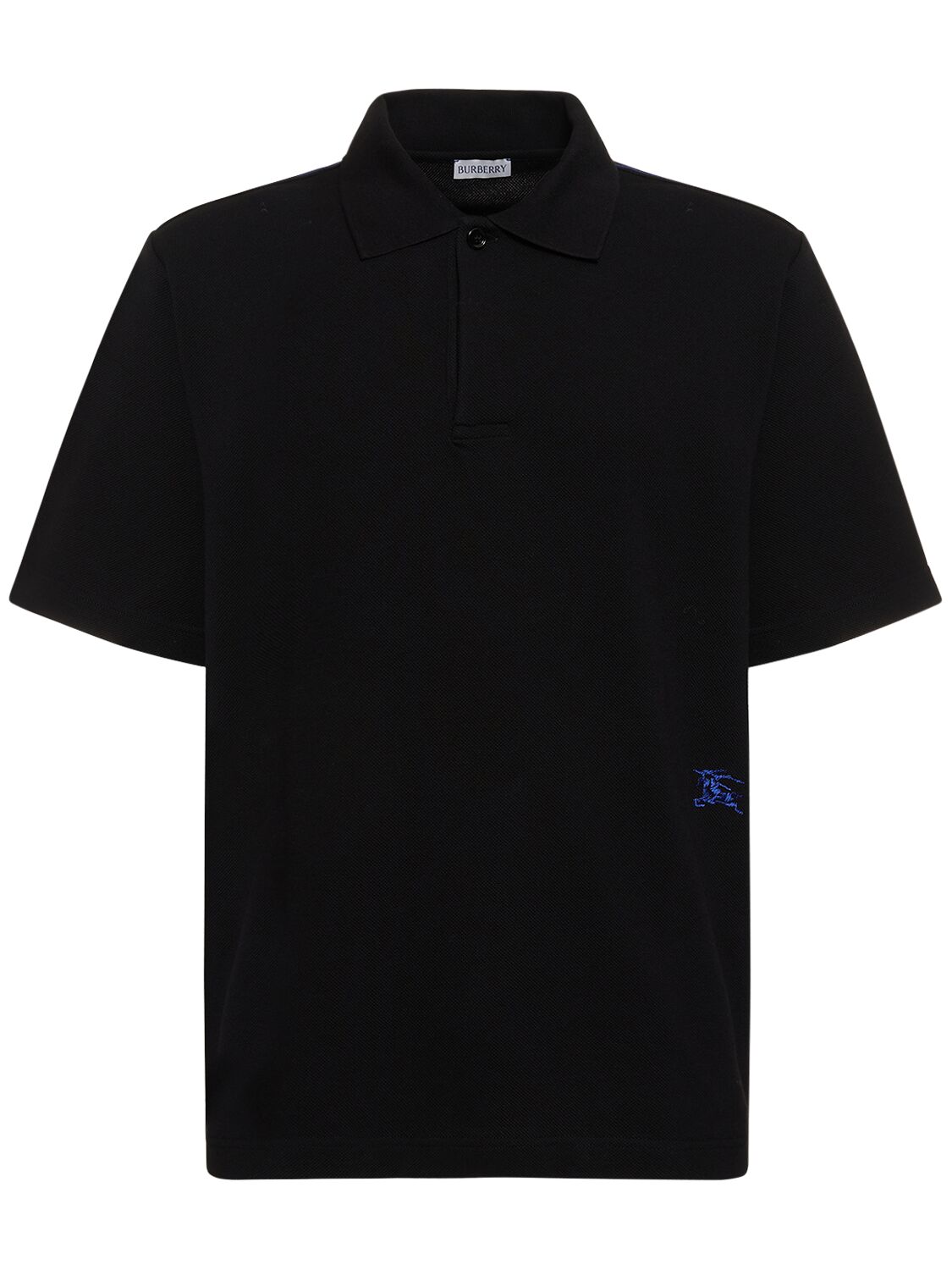 Shop Burberry Logo Cotton Polo In Black