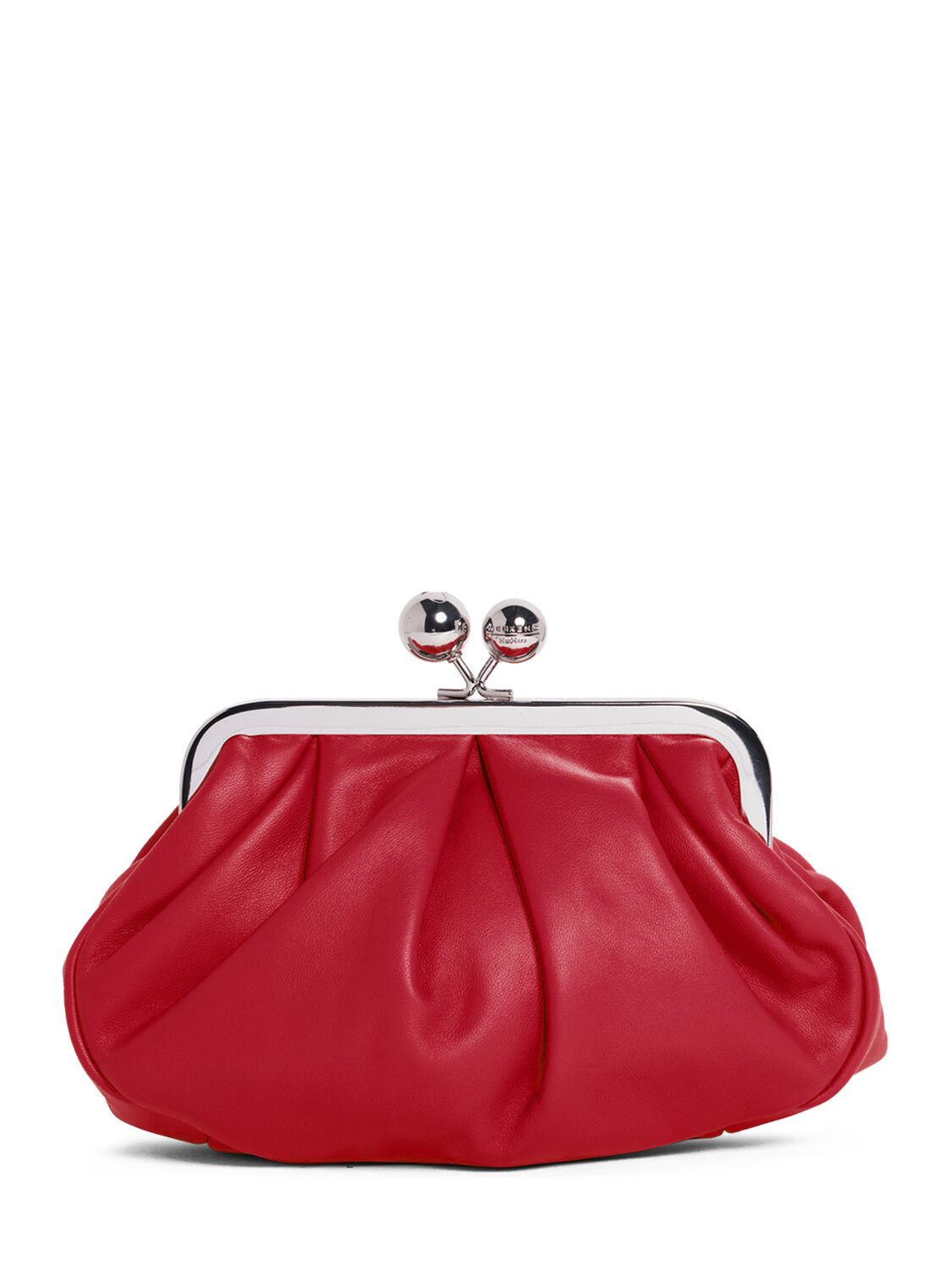 Weekend Max Mara Prati Leather Clutch In Bitter