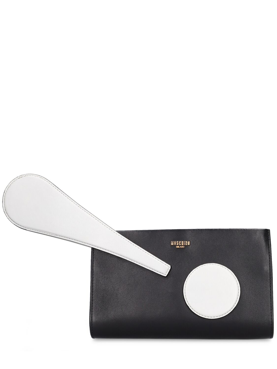 Moschino Gone With The Wind Leather Clutch In Black