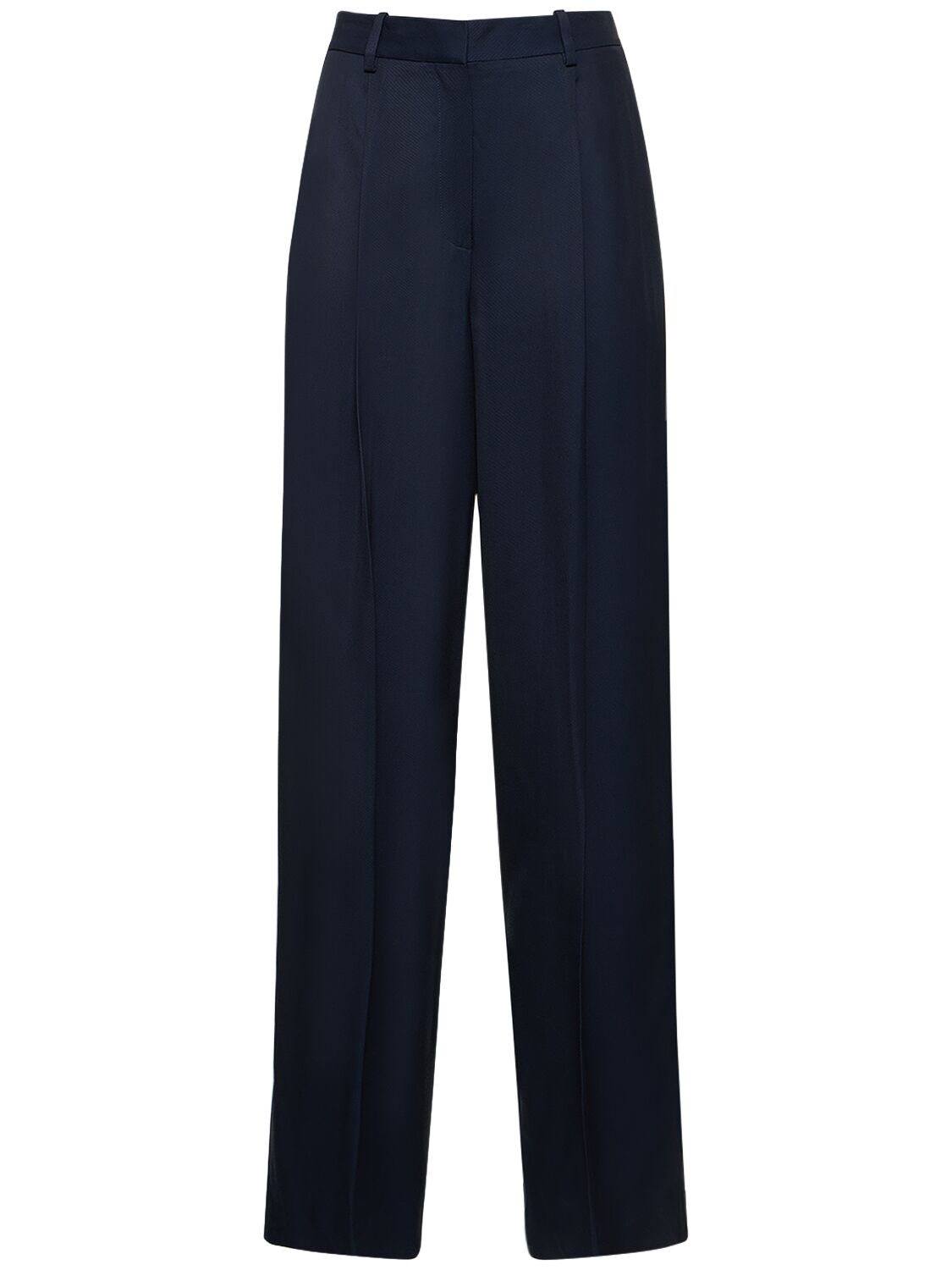 Theory Pleated Viscose Wide Pants In Blue