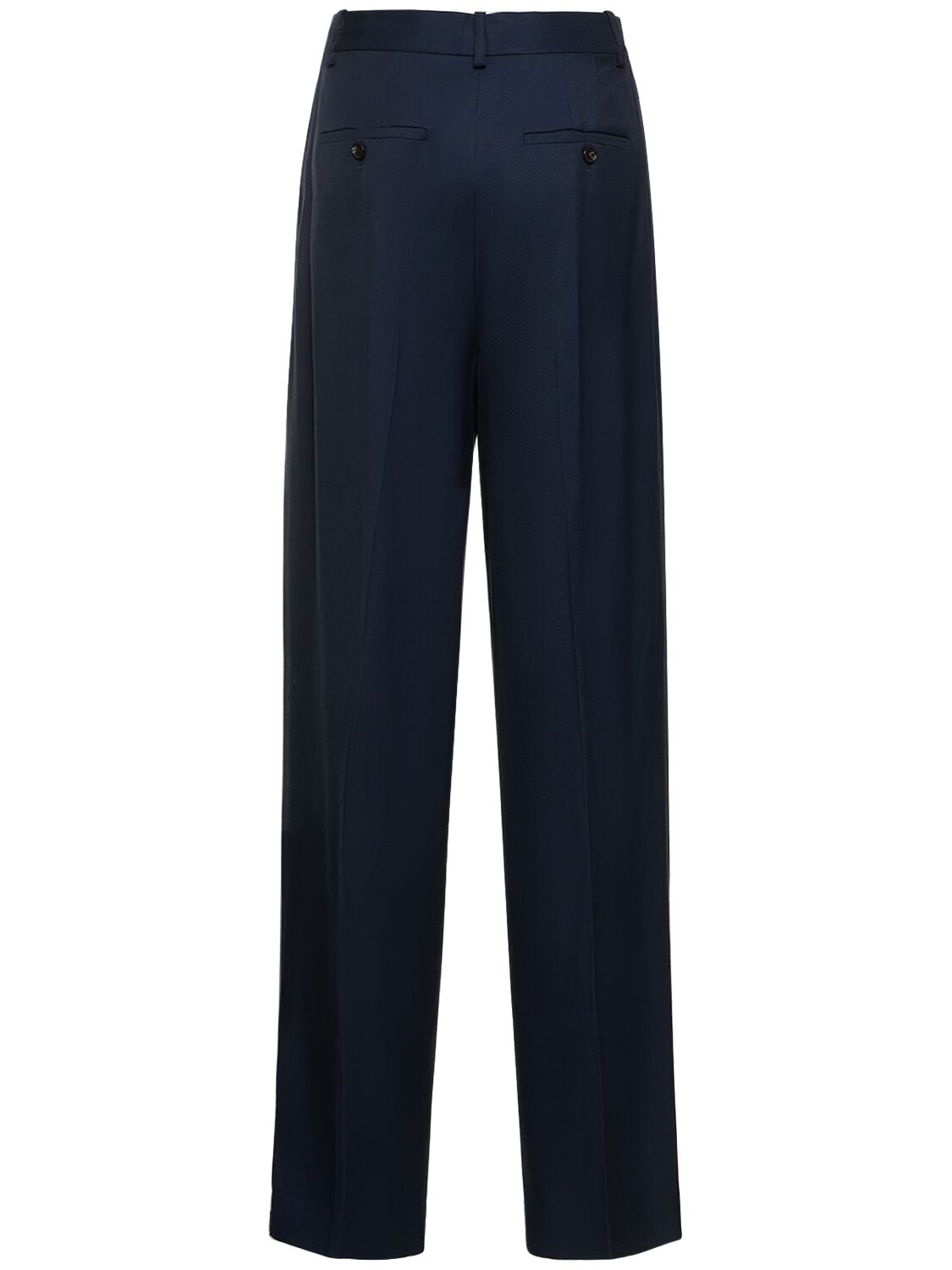 Shop Theory Pleated Viscose Wide Pants In Blue