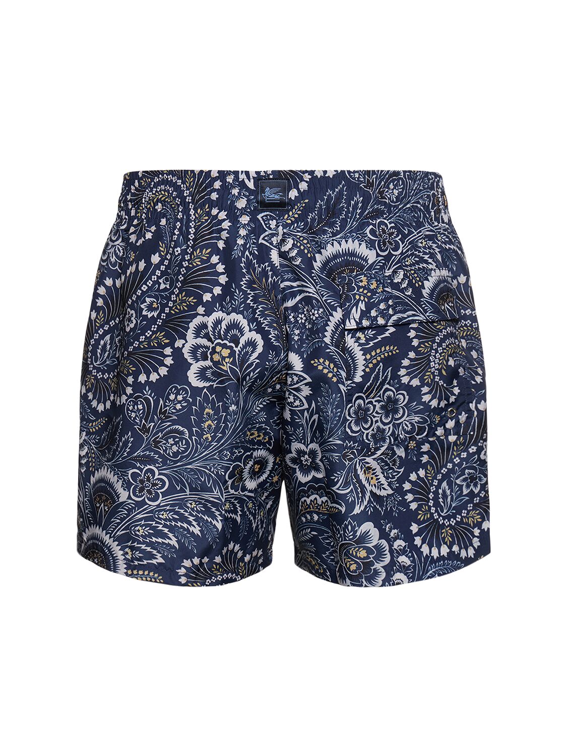Shop Etro Printed Swim Shorts In Blue