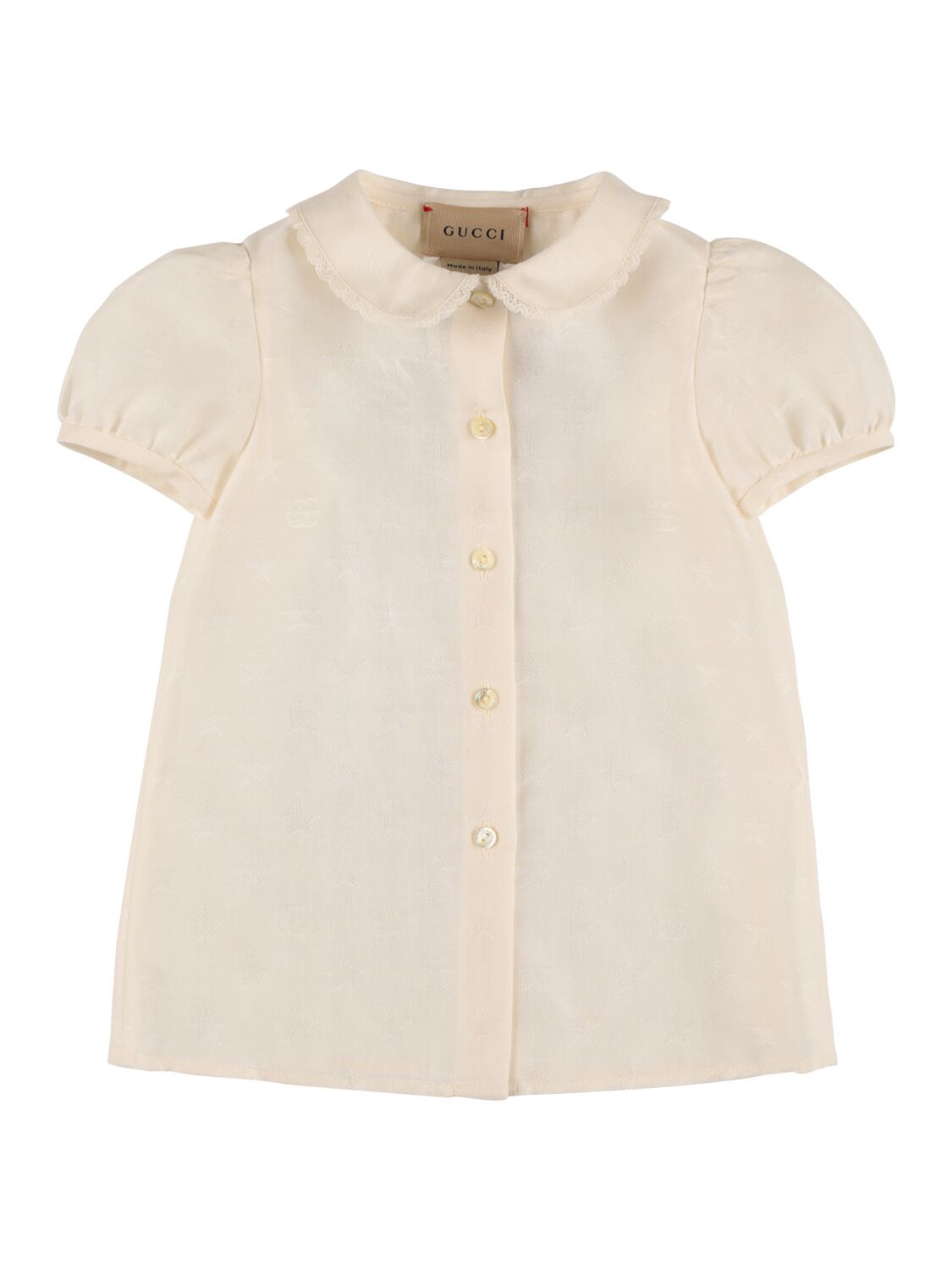 Gucci Kids' Gg Cotton Polo Shirt In Ivory