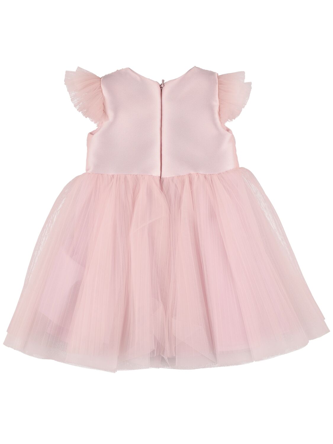 Shop Monnalisa Plissé Tulle Party Dress In Pink