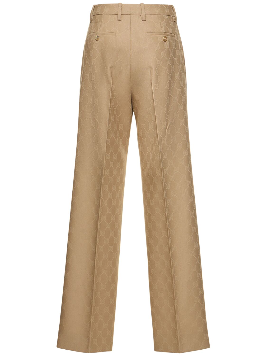 Shop Gucci Gg Wool Pants In Camel