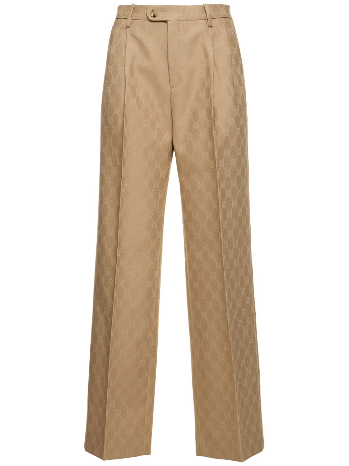 Shop Gucci Gg Wool Pants In Camel