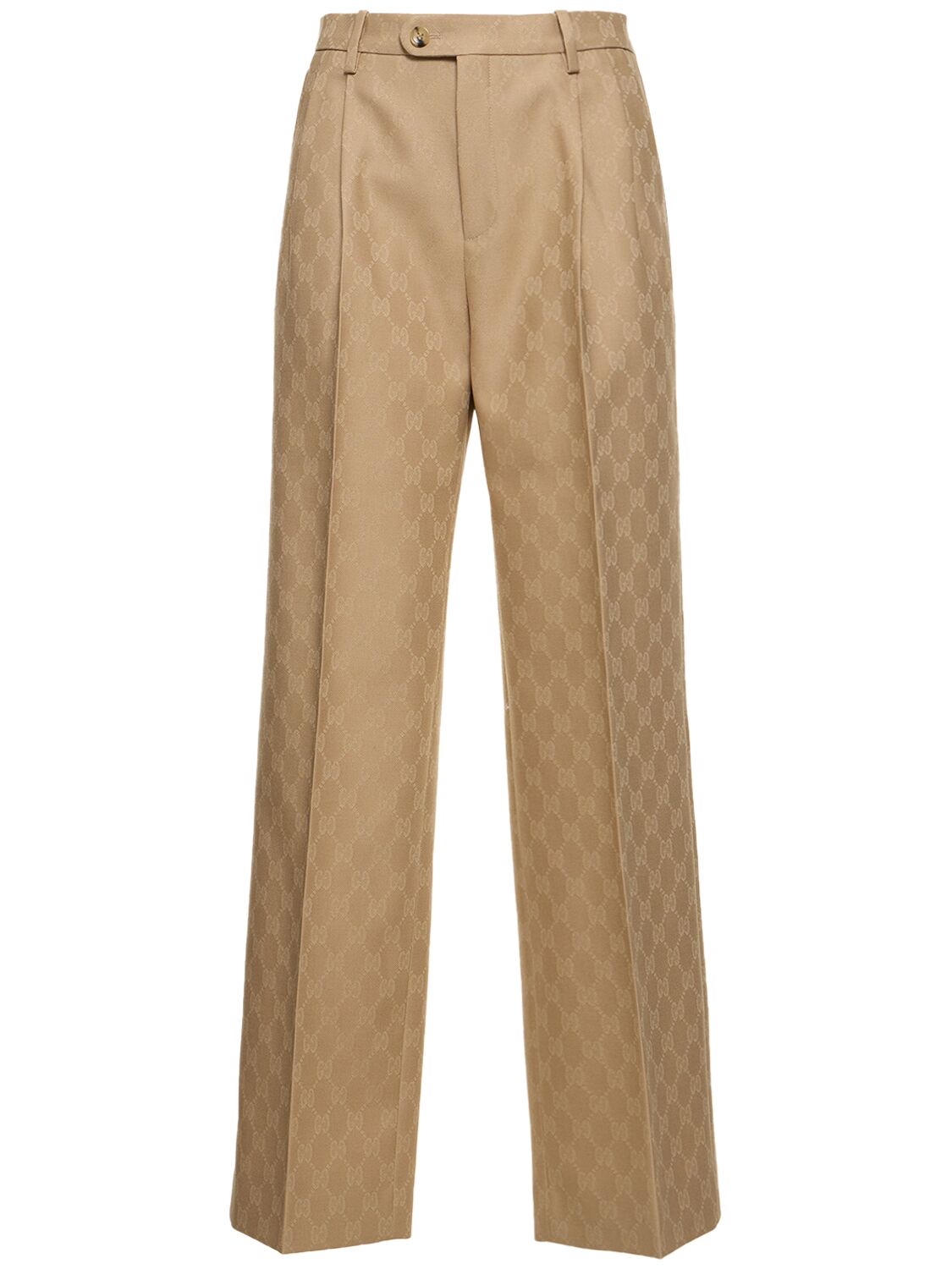 Gucci Gg Wool Pants In Camel