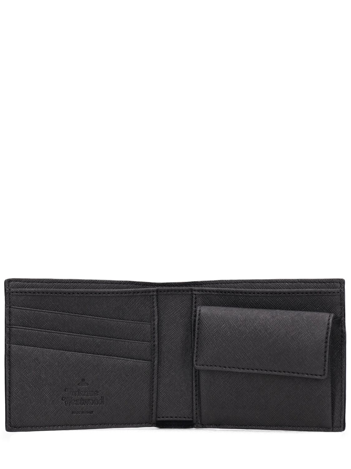 Shop Vivienne Westwood Faux Saffiano Billfold Wallet In Black