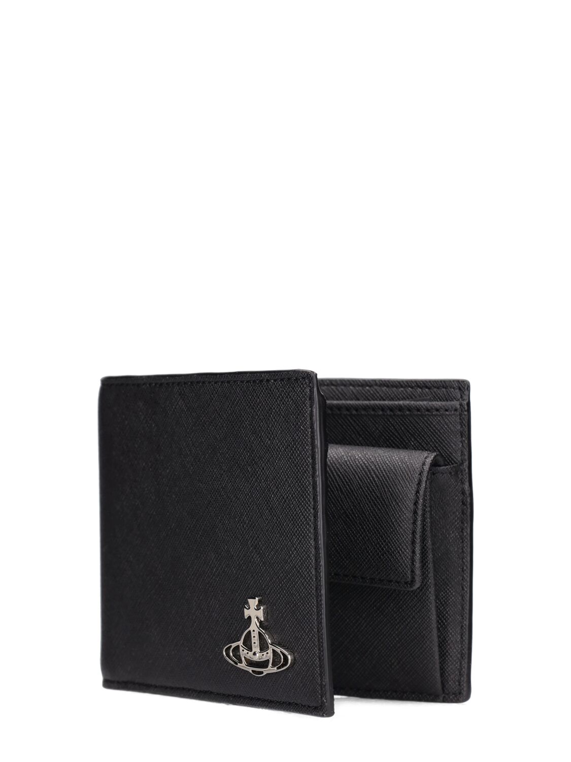 Shop Vivienne Westwood Faux Saffiano Billfold Wallet In Black