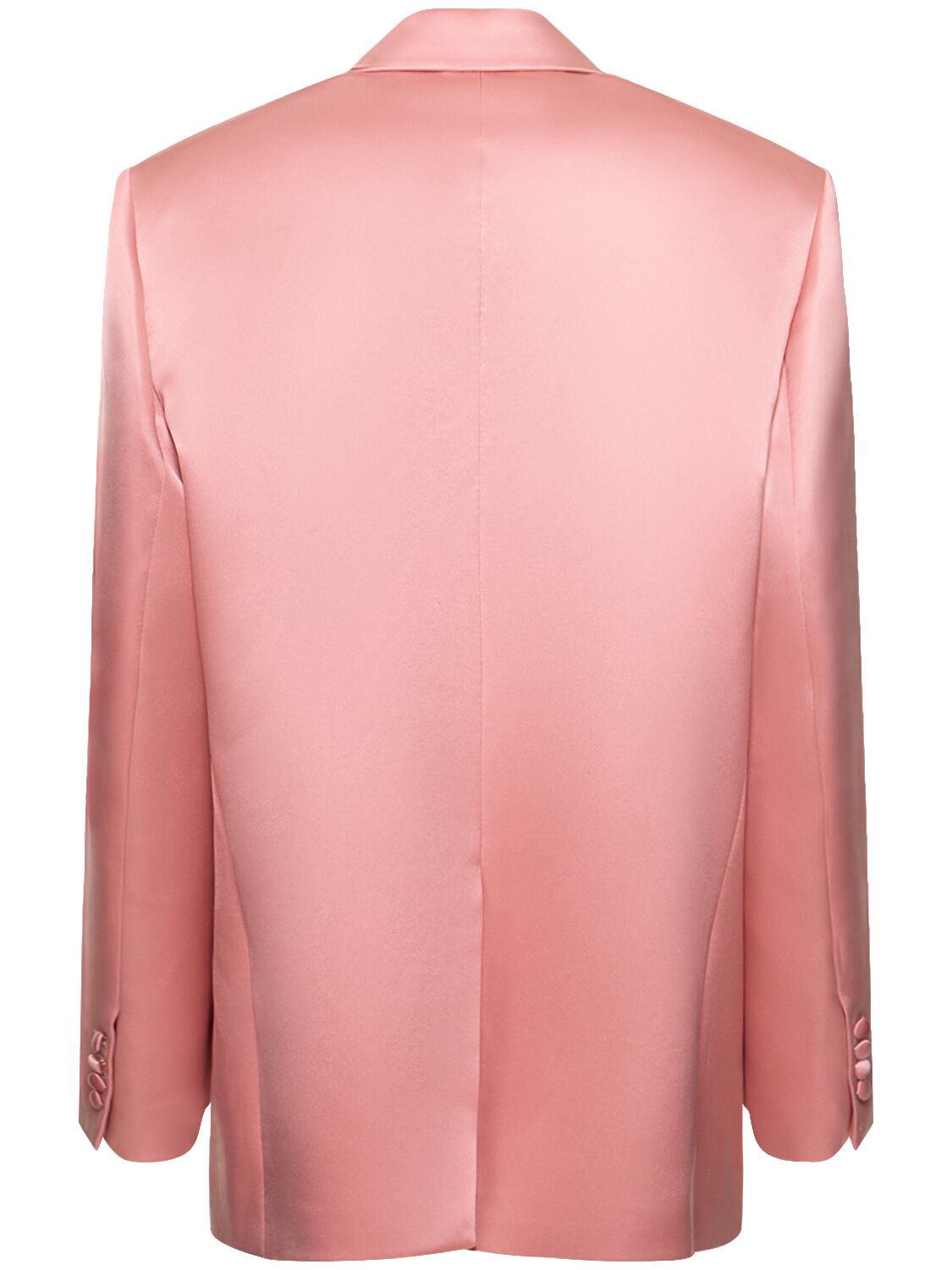 Shop Magda Butrym Silk Satin Single Breasted Blazer In Pink