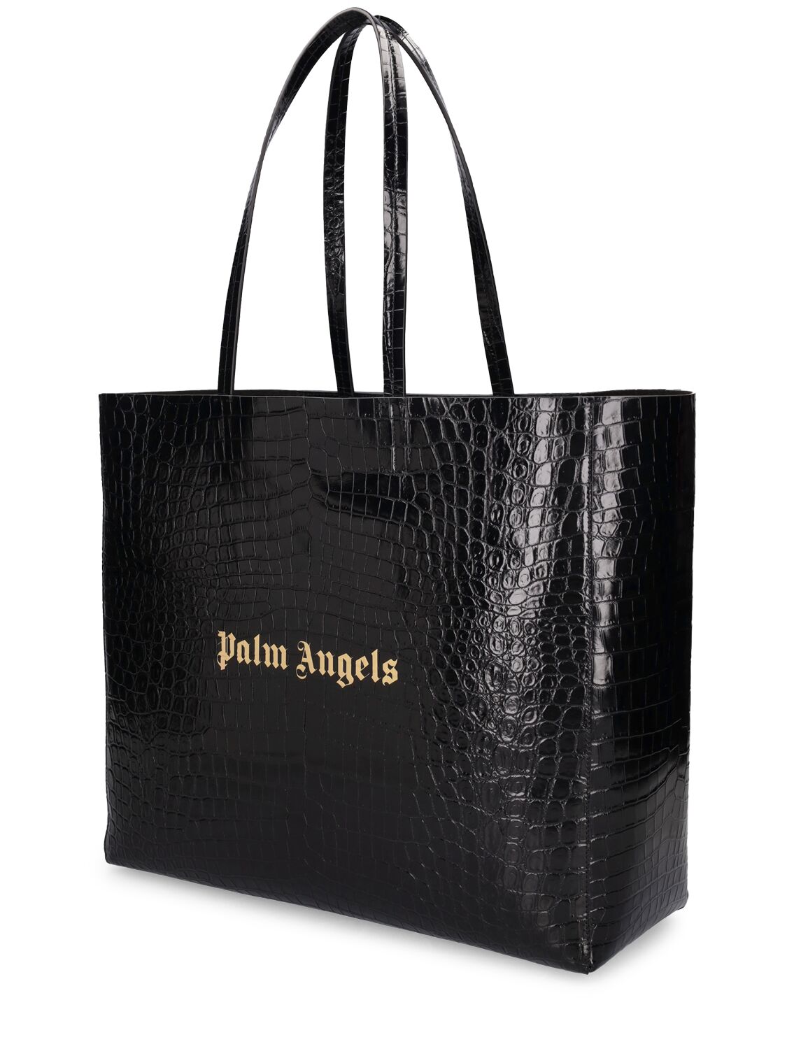 Shop Palm Angels Palm Leather Tote Bag In Black