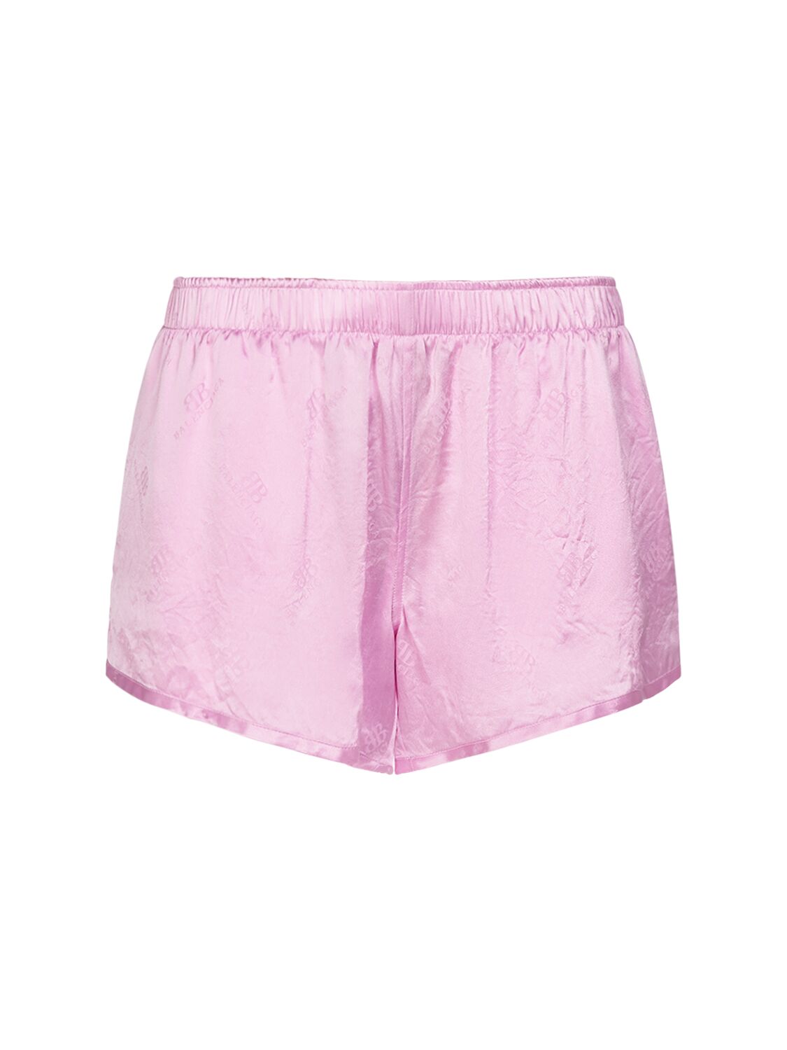Shop Balenciaga Silk Jacquard Running Shorts In Pink
