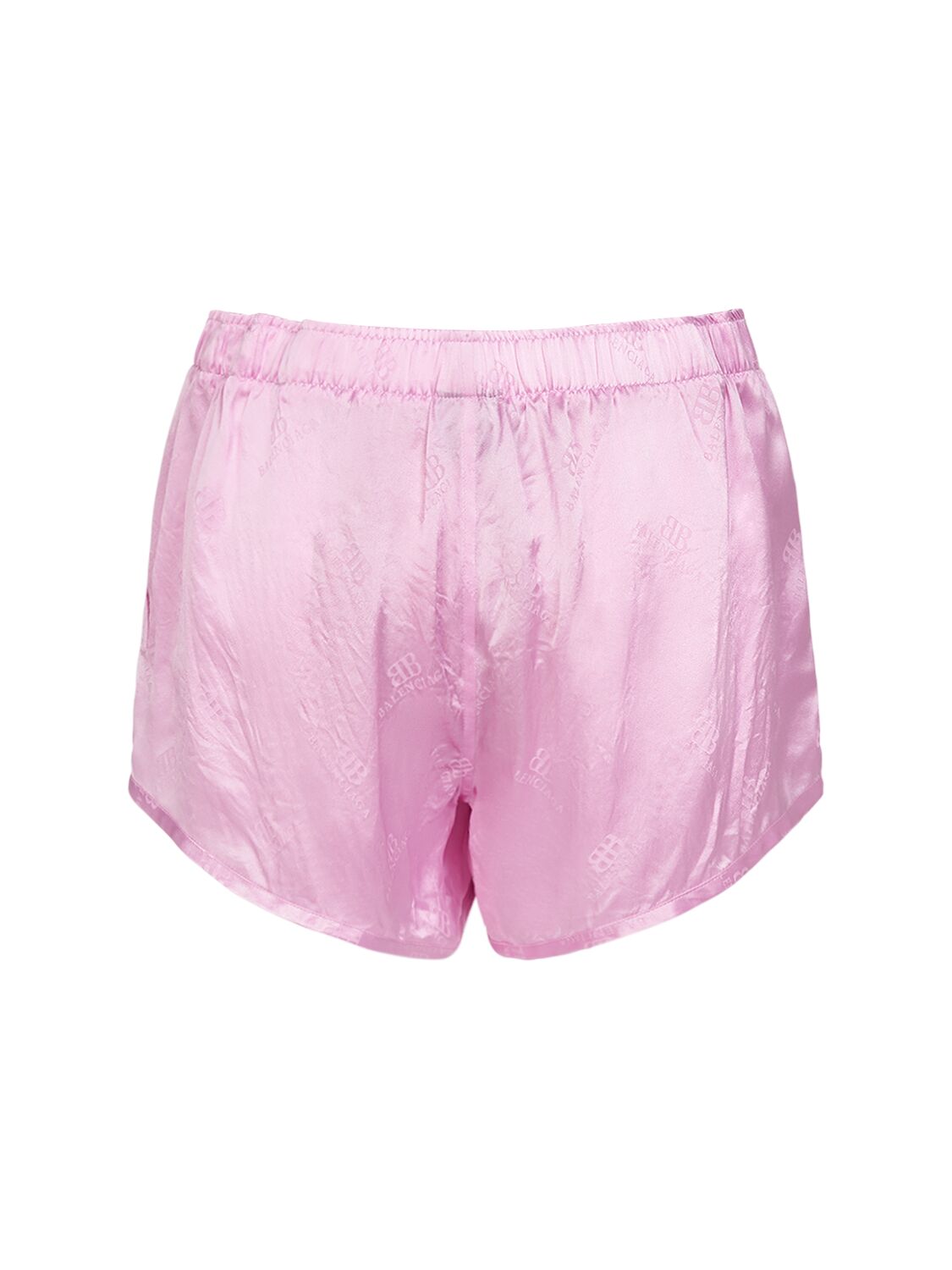 Shop Balenciaga Silk Jacquard Running Shorts In Pink