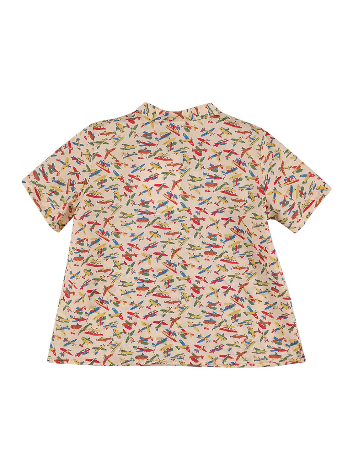Shop Bonpoint All Over Print Cotton Poplin Shirt In Multicolor