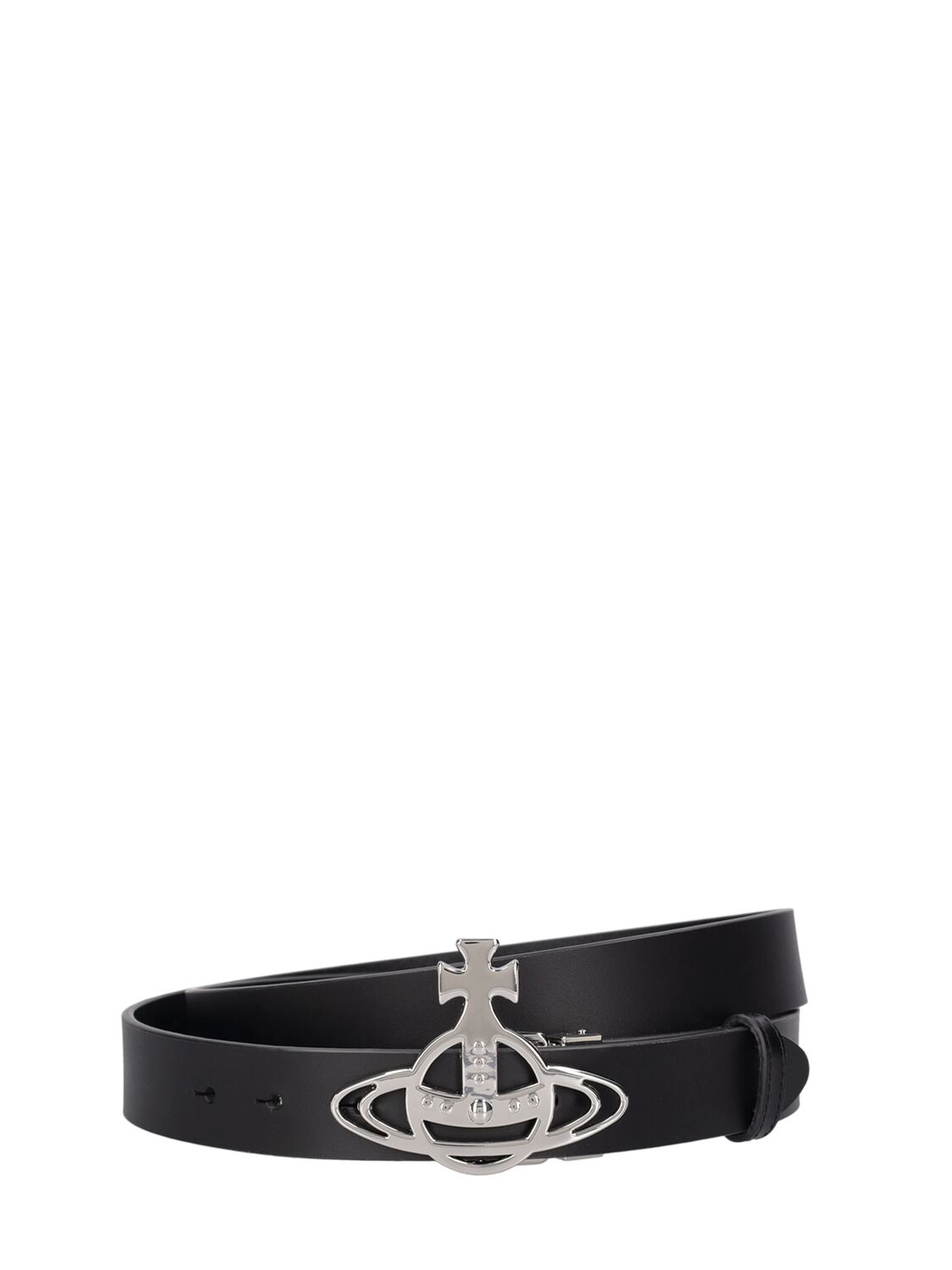 Vivienne Westwood 3cm Logo Leather Belt In Black
