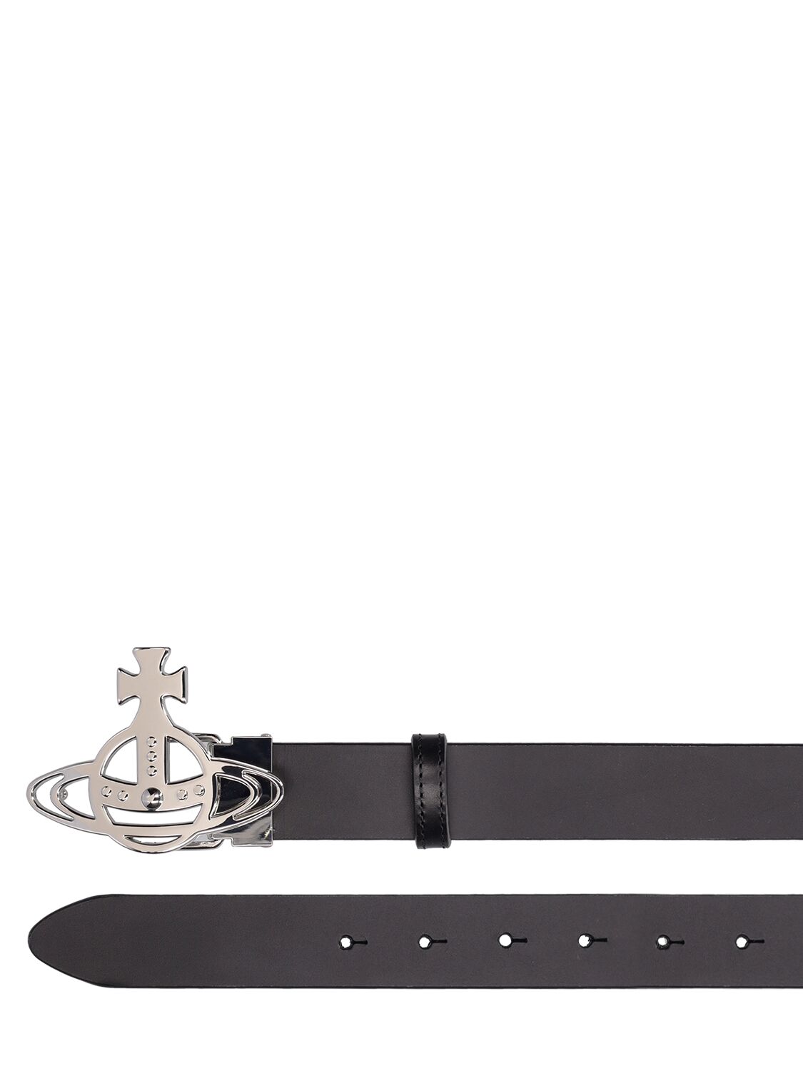 Shop Vivienne Westwood 3cm Logo Leather Belt In Black