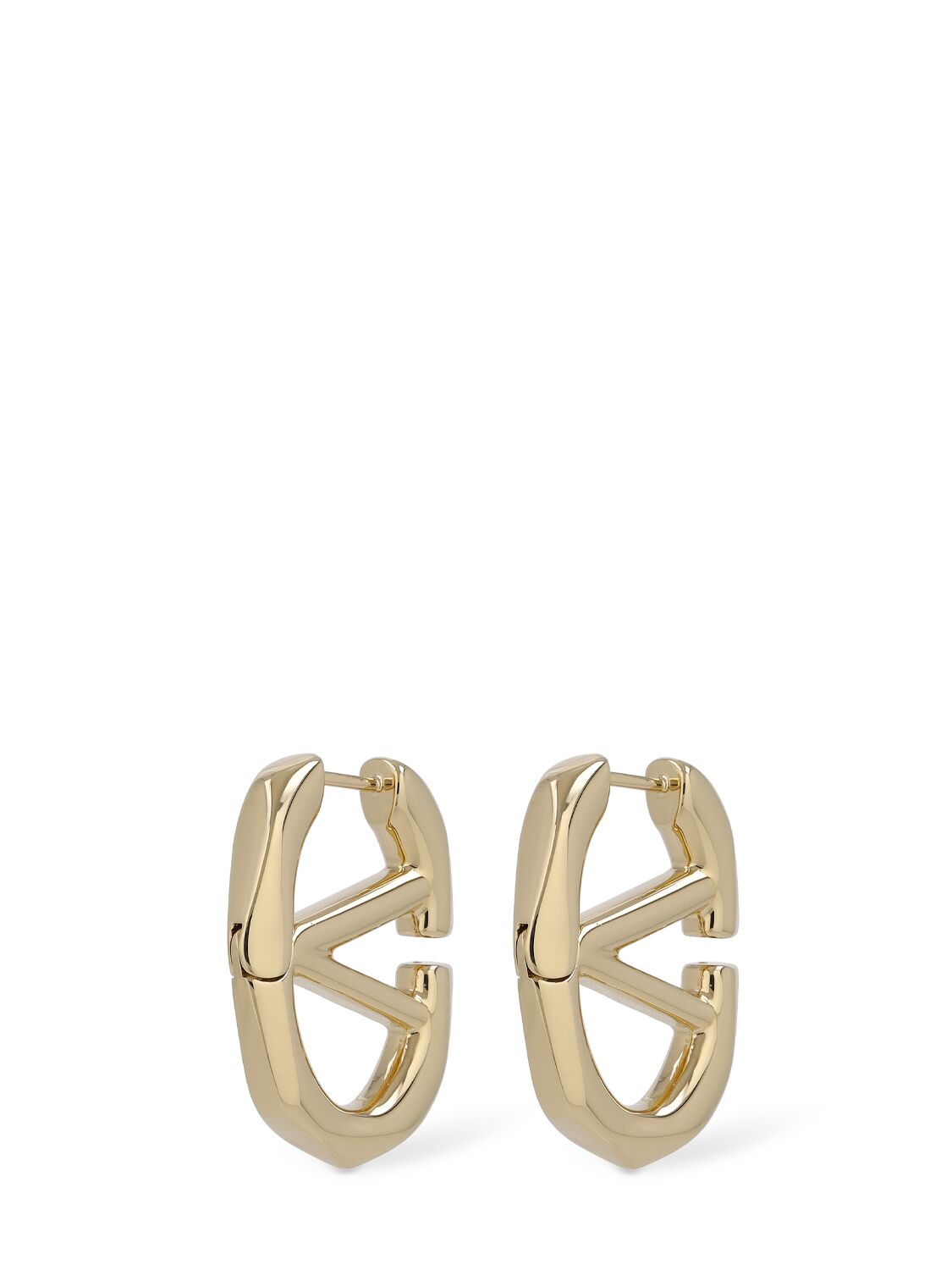 Shop Valentino V Logo Boldies Huggie Earrings In Gold