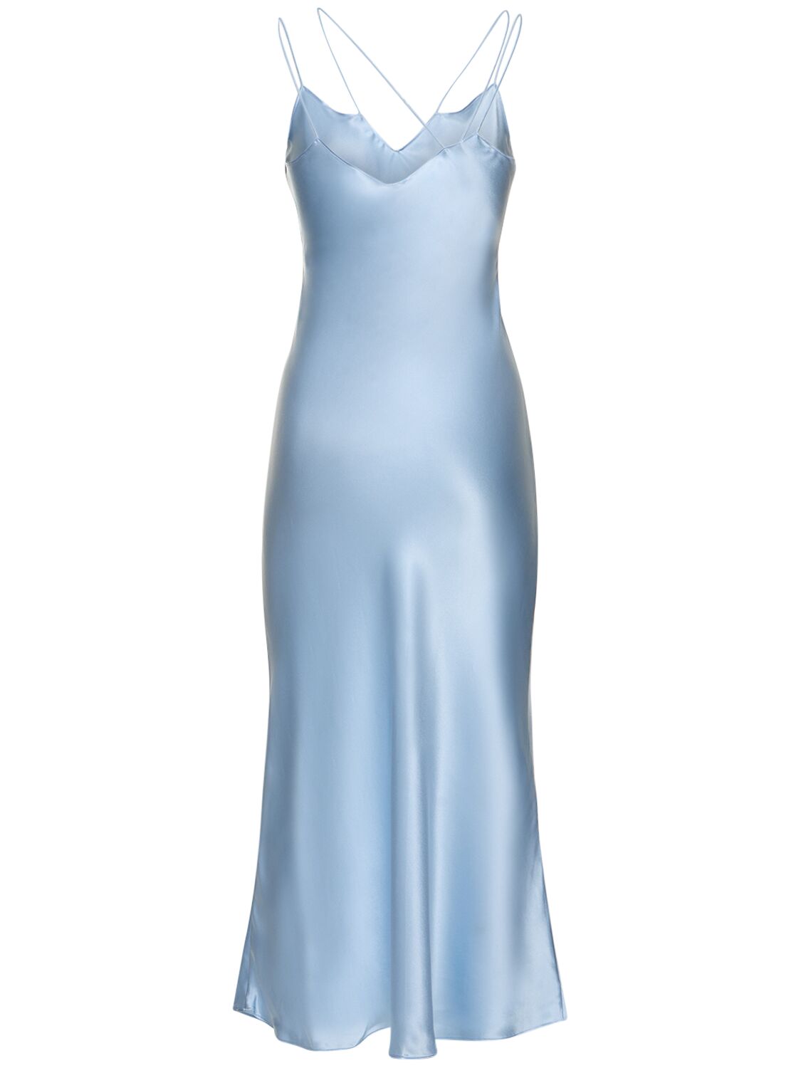 Shop The Garment Catania Silk Satin Slip Dress In Light Blue