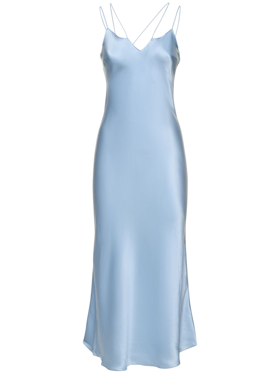 Shop The Garment Catania Silk Satin Slip Dress In Light Blue