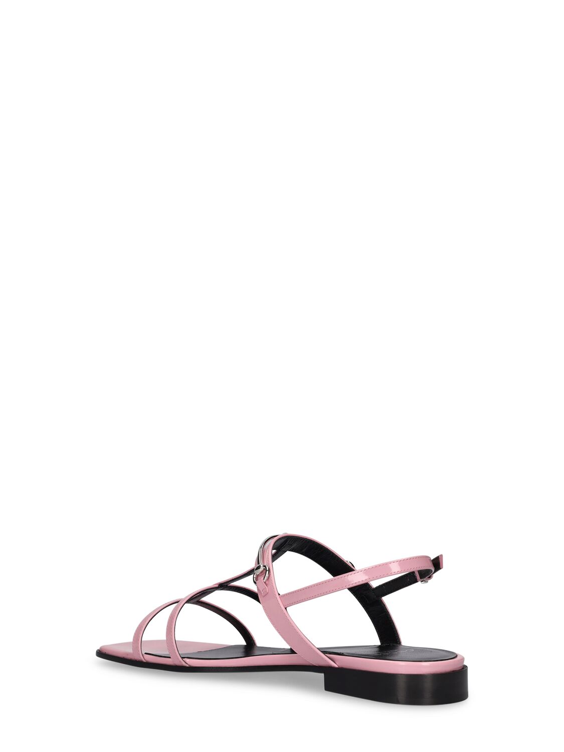 Shop Gucci 15mm Slim Horsebit Leather Flat Sandals In Dolly Pink