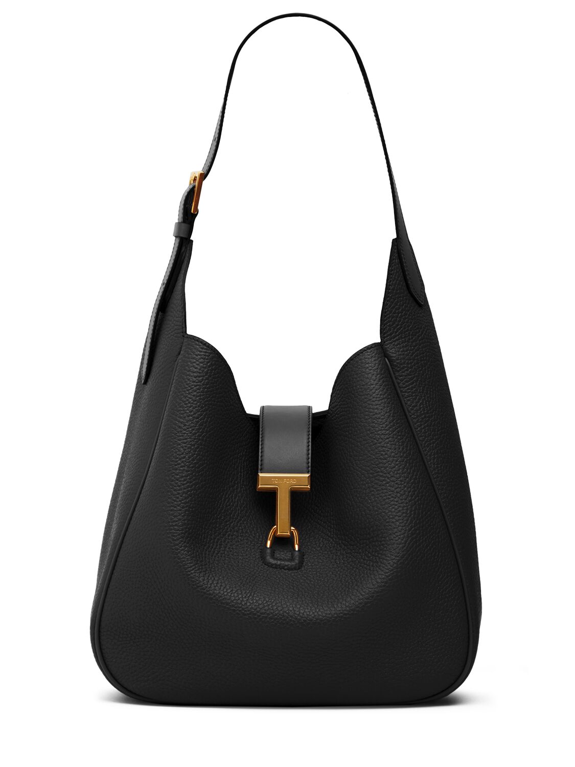 Tom Ford Medium Monarch Leather Bag In 黑色