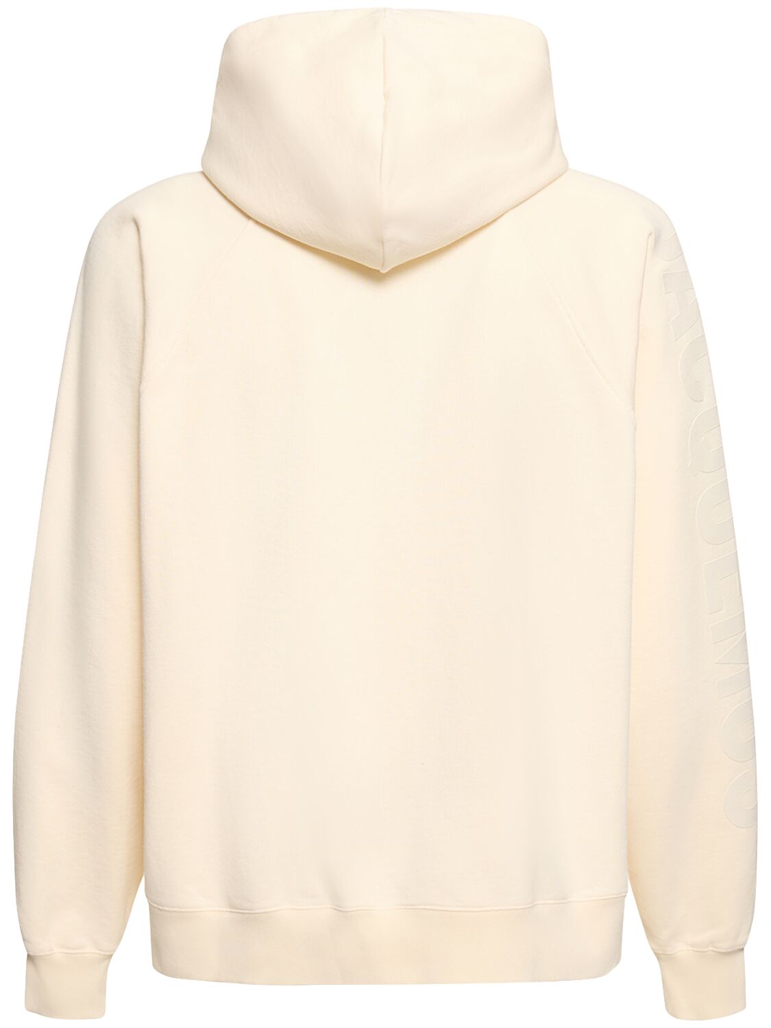 Shop Jacquemus Le Hoodie Typo Cotton Sweatshirt In Light Beige
