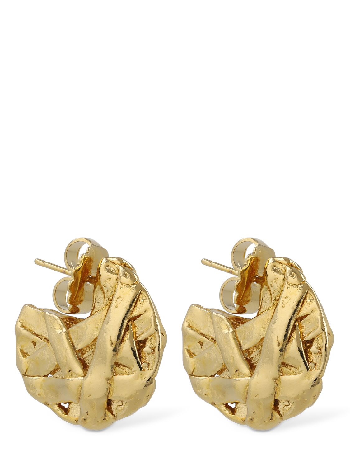 Shop Paola Sighinolfi Small Icon Hoop Earrings In Gold