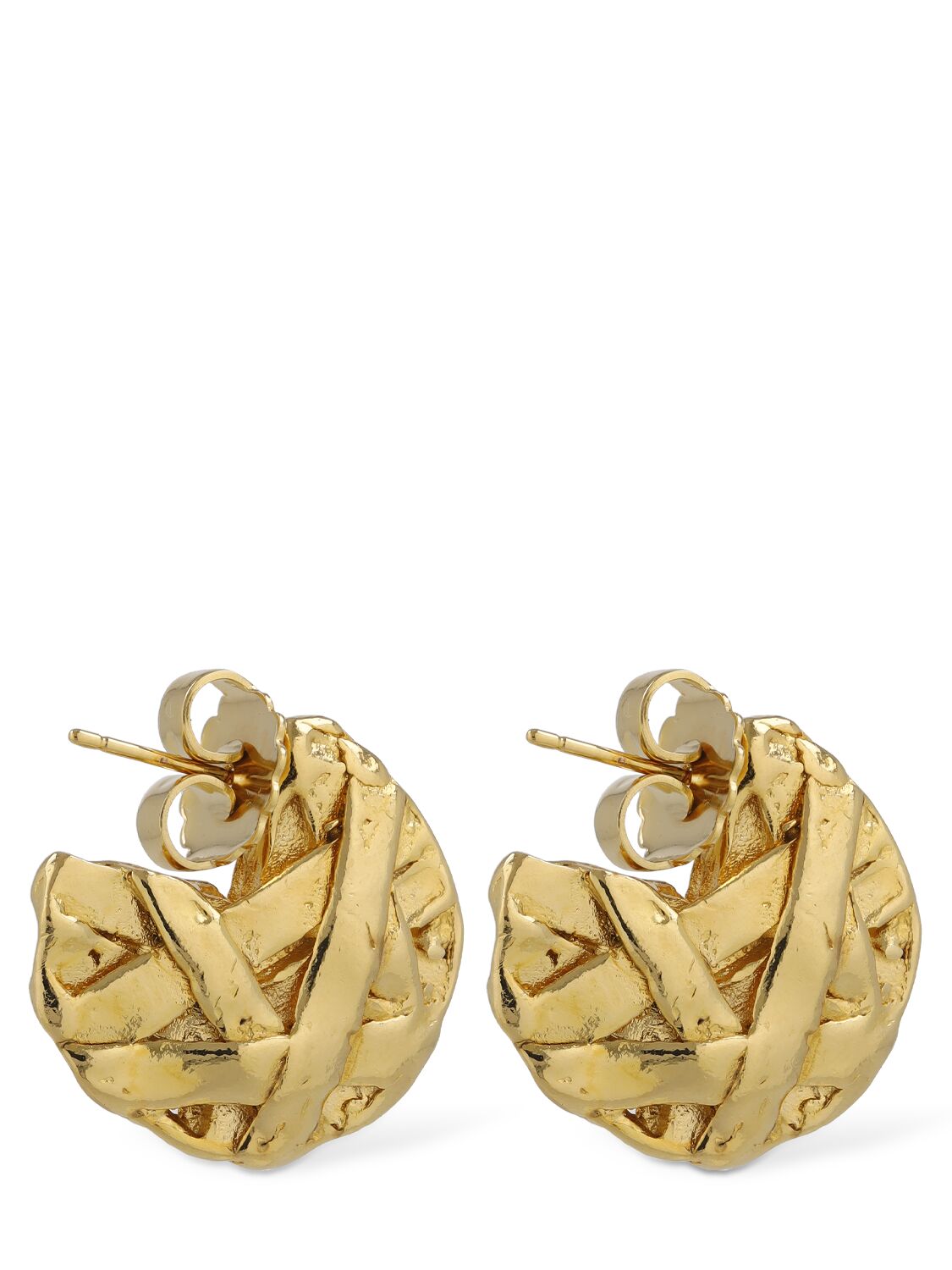 Shop Paola Sighinolfi Small Icon Hoop Earrings In Gold