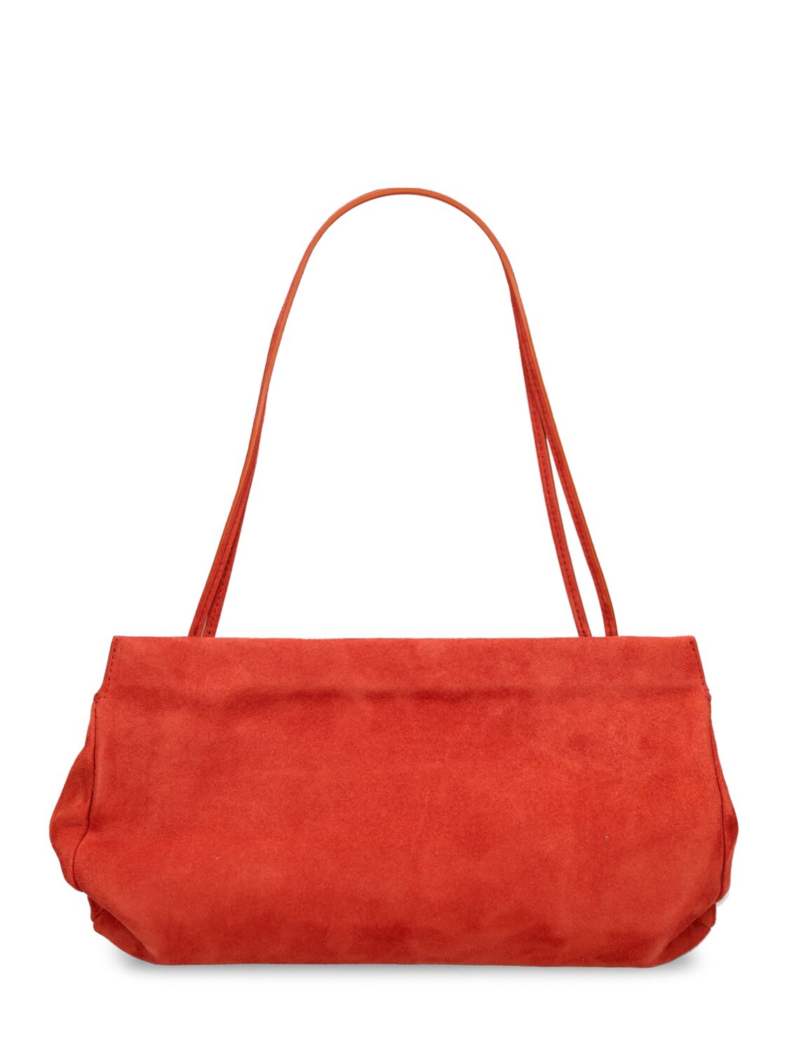 The Row Abby Suede Shoulder Bag In Brick Pld