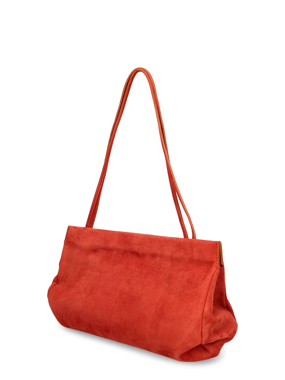 Shop The Row Abby Suede Shoulder Bag In Brick Pld
